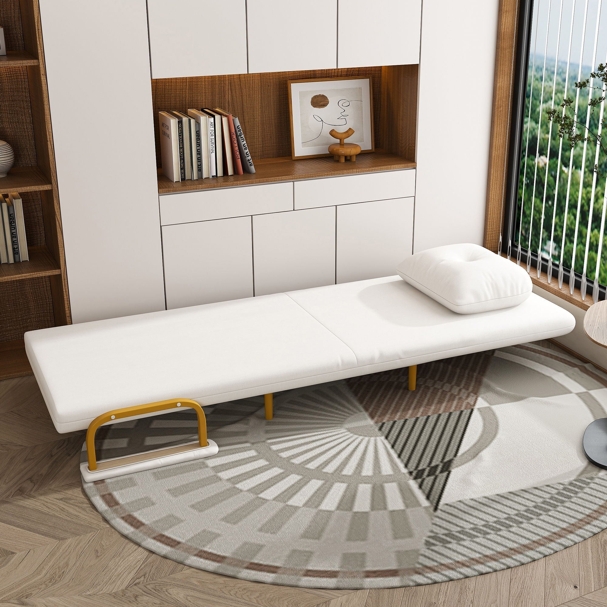 3 In 1 Convertible Folding Sofa Bed With Adjustable Backrest And Pillow - Image 3