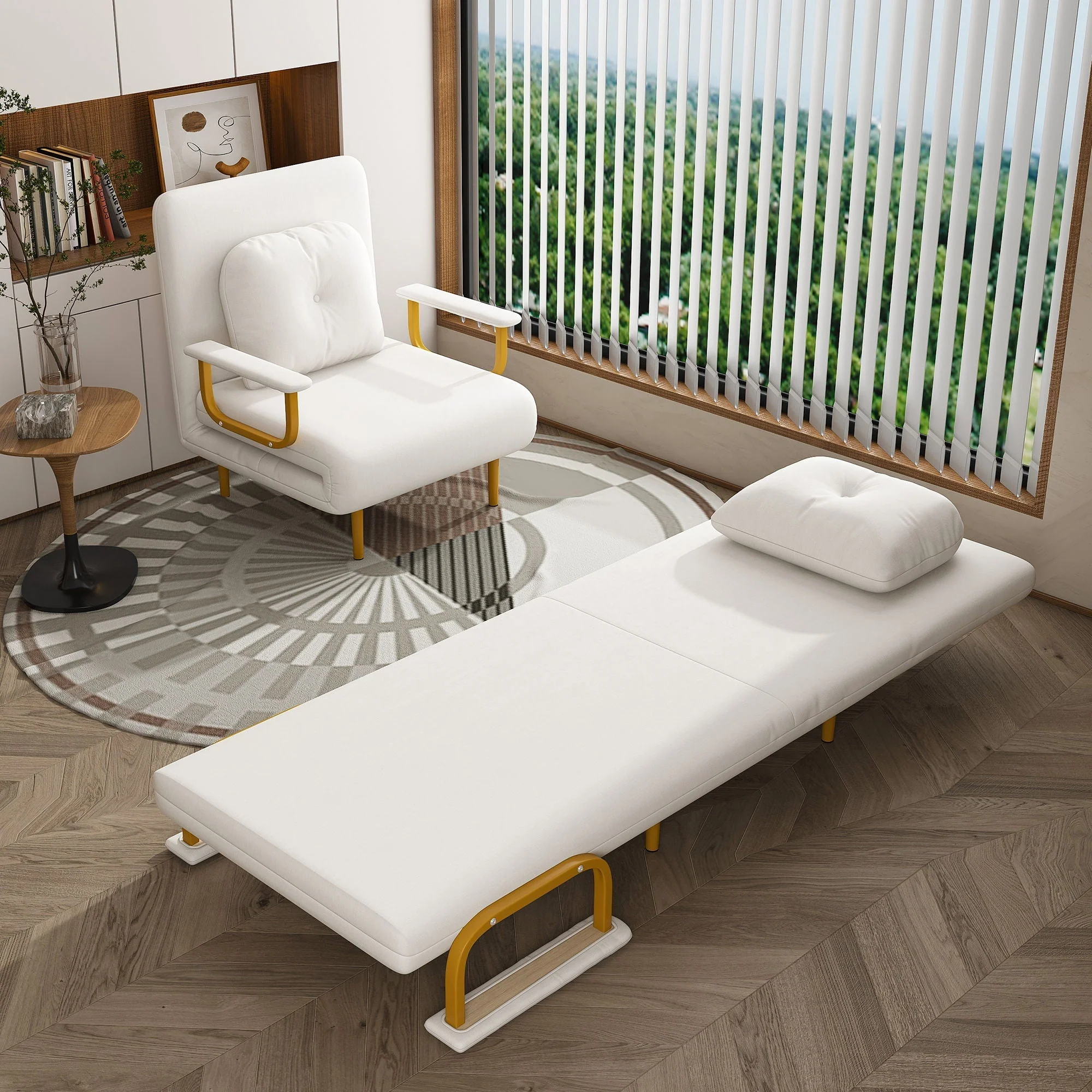 3 In 1 Convertible Folding Sofa Bed With Adjustable Backrest And Pillow - Image 4
