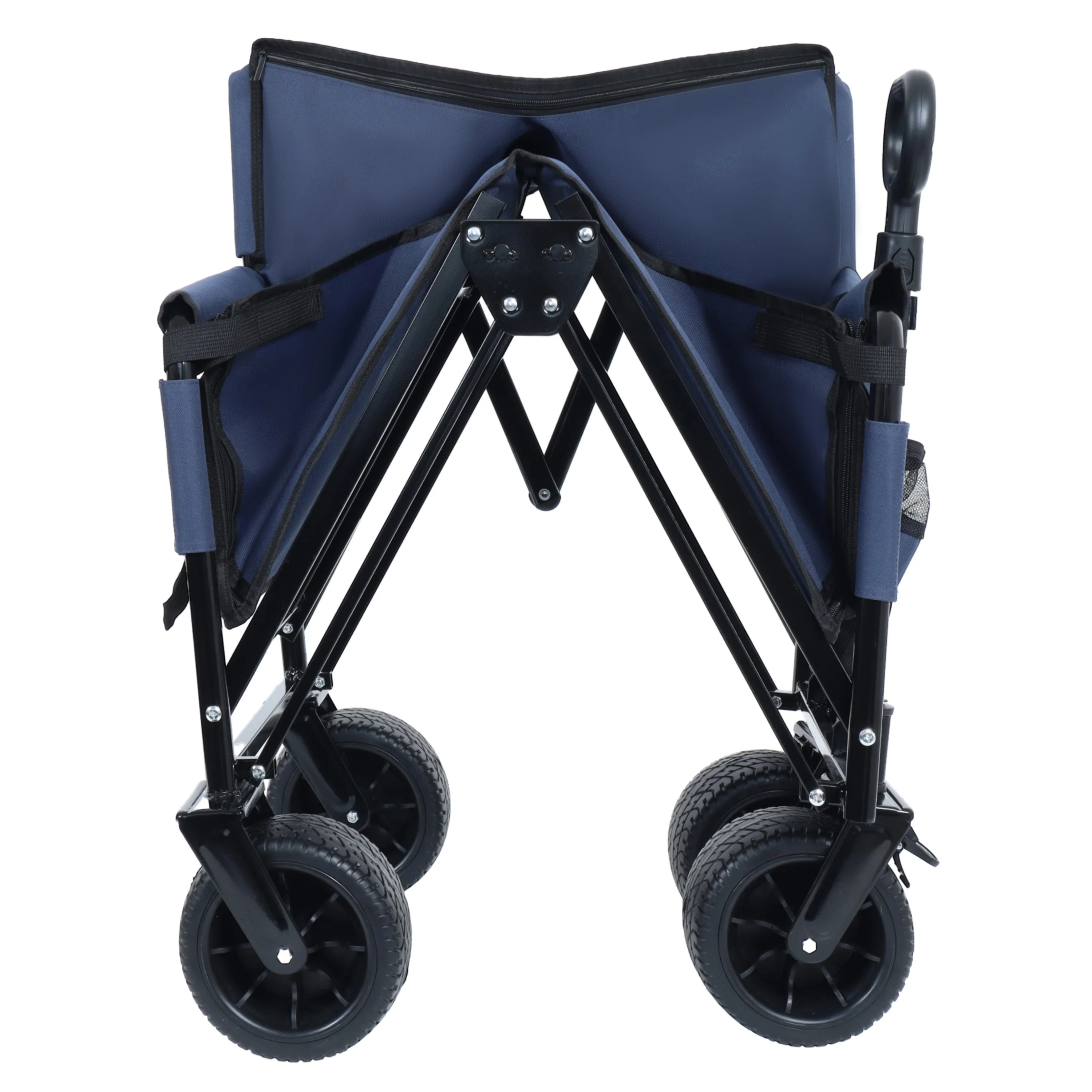 3-in-1 Convertible Folding Wagon Cart with Bench Seat & Storage - Image 12