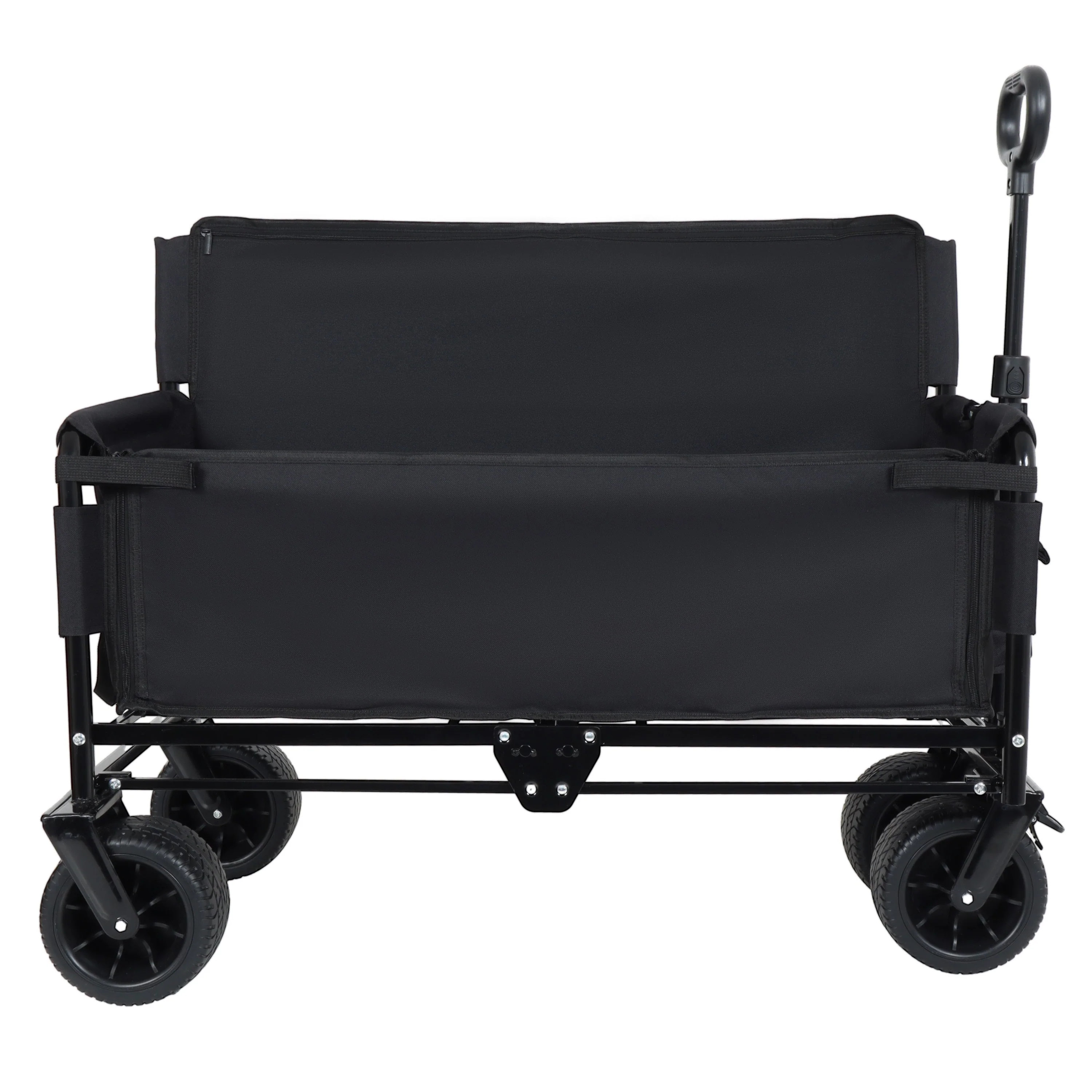 3-in-1 Convertible Folding Wagon Cart with Bench Seat & Storage - Image 5