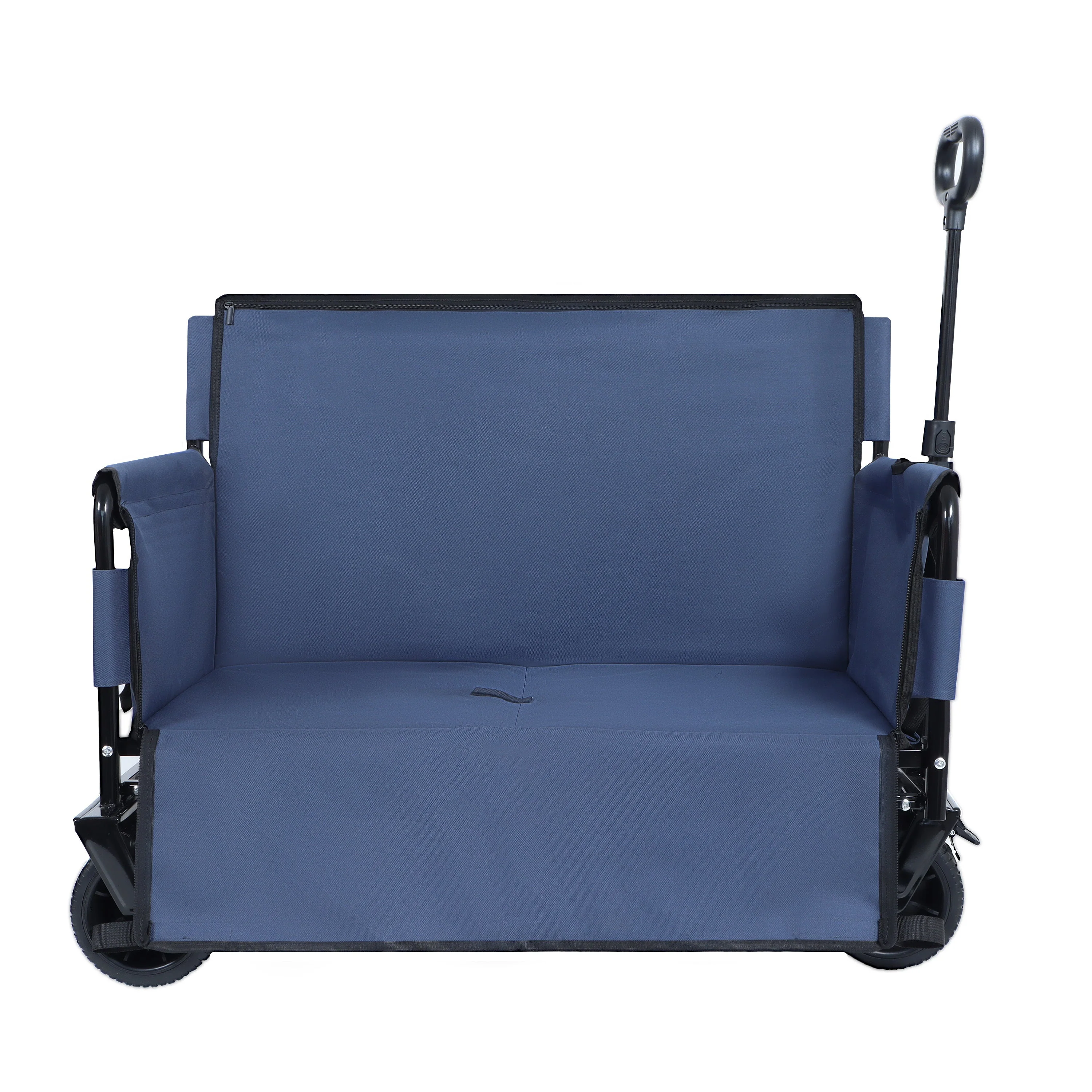 3-in-1 Convertible Folding Wagon Cart with Bench Seat & Storage - Image 9