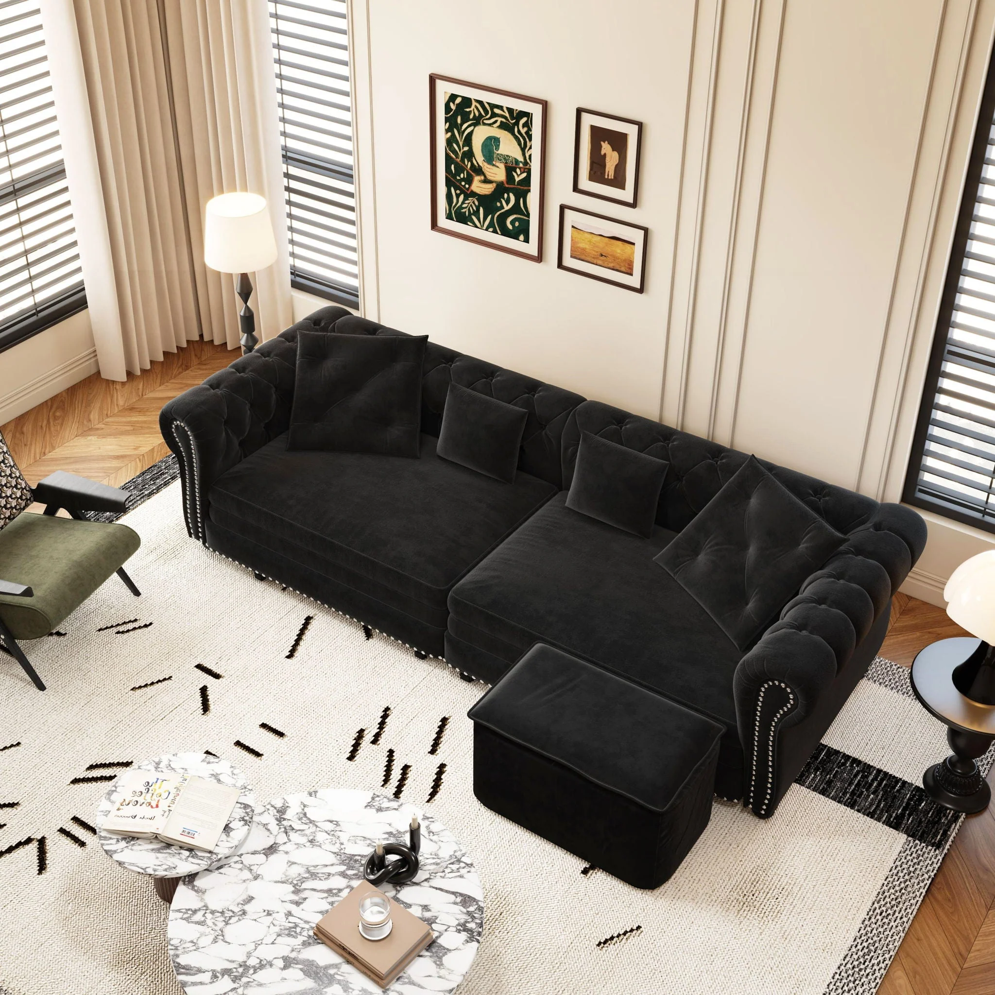 3 In 1 Convertible Sleeper Sofa Bed With Movable Ottoman - Image 12