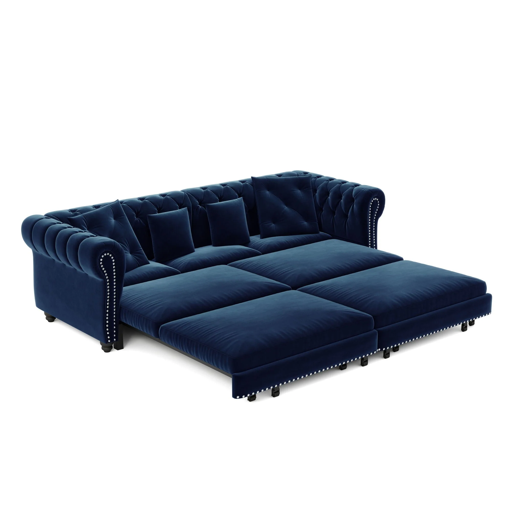 3 In 1 Convertible Sleeper Sofa Bed With Movable Ottoman - Image 2