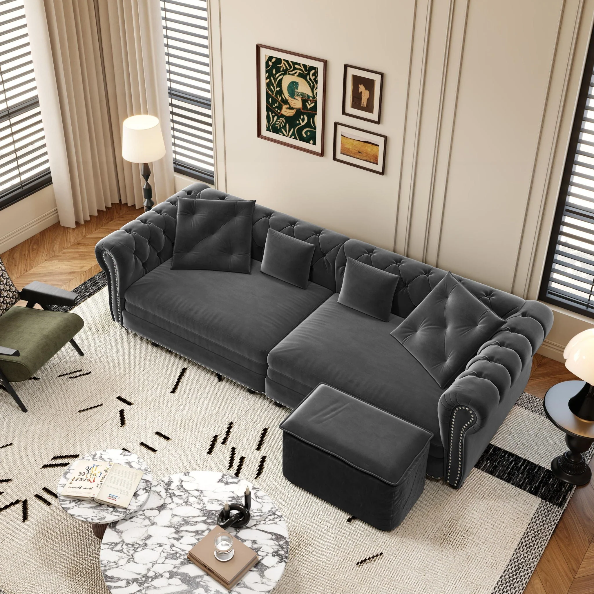 3 In 1 Convertible Sleeper Sofa Bed With Movable Ottoman - Image 20