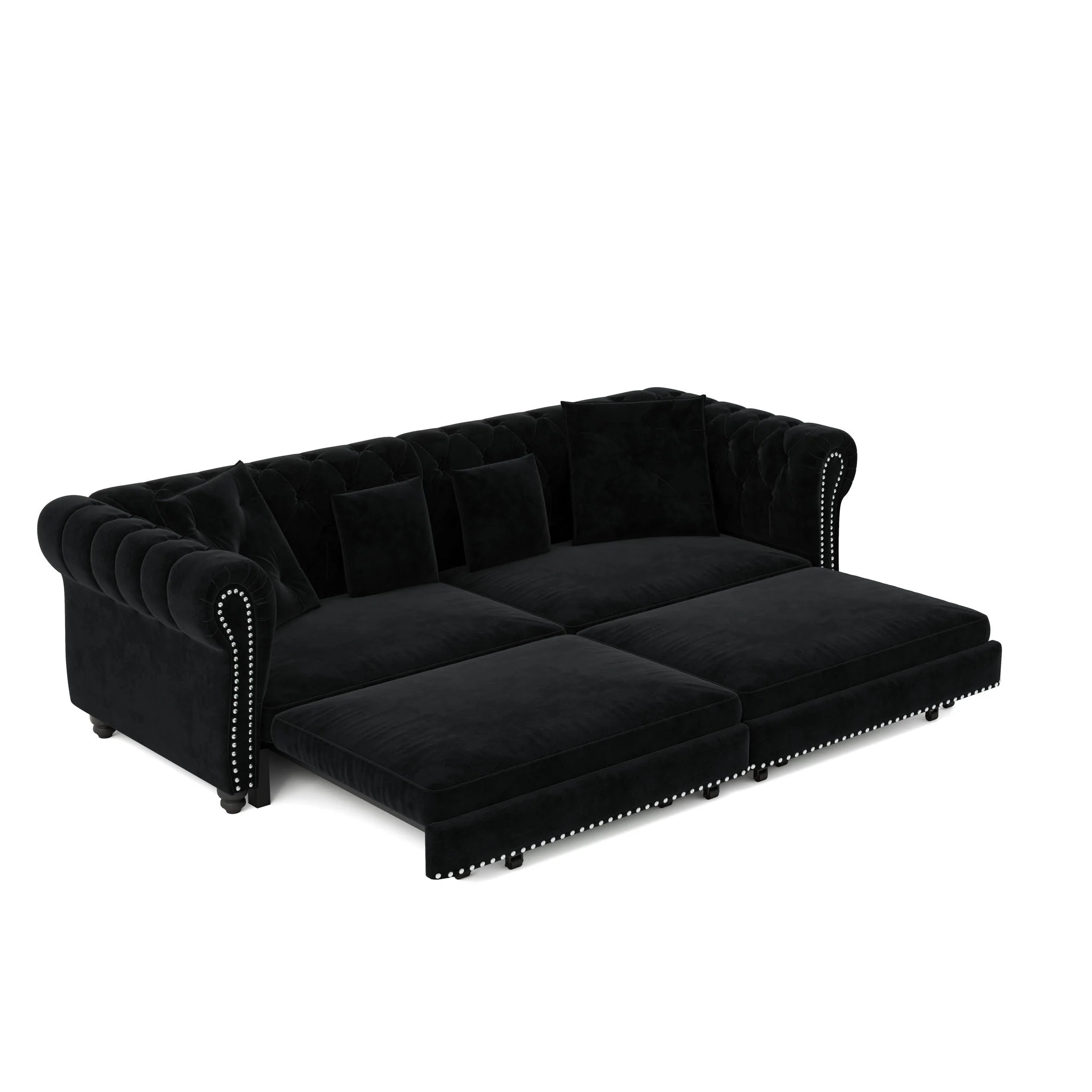 3 In 1 Convertible Sleeper Sofa Bed With Movable Ottoman - Image 3