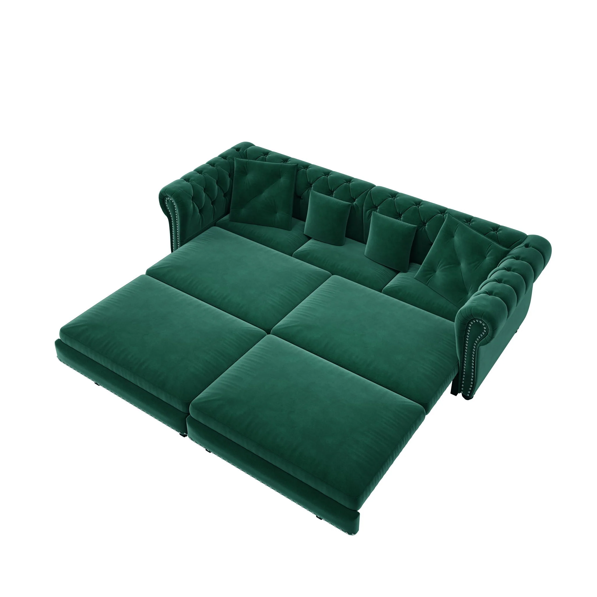 3 In 1 Convertible Sleeper Sofa Bed With Movable Ottoman - Image 4