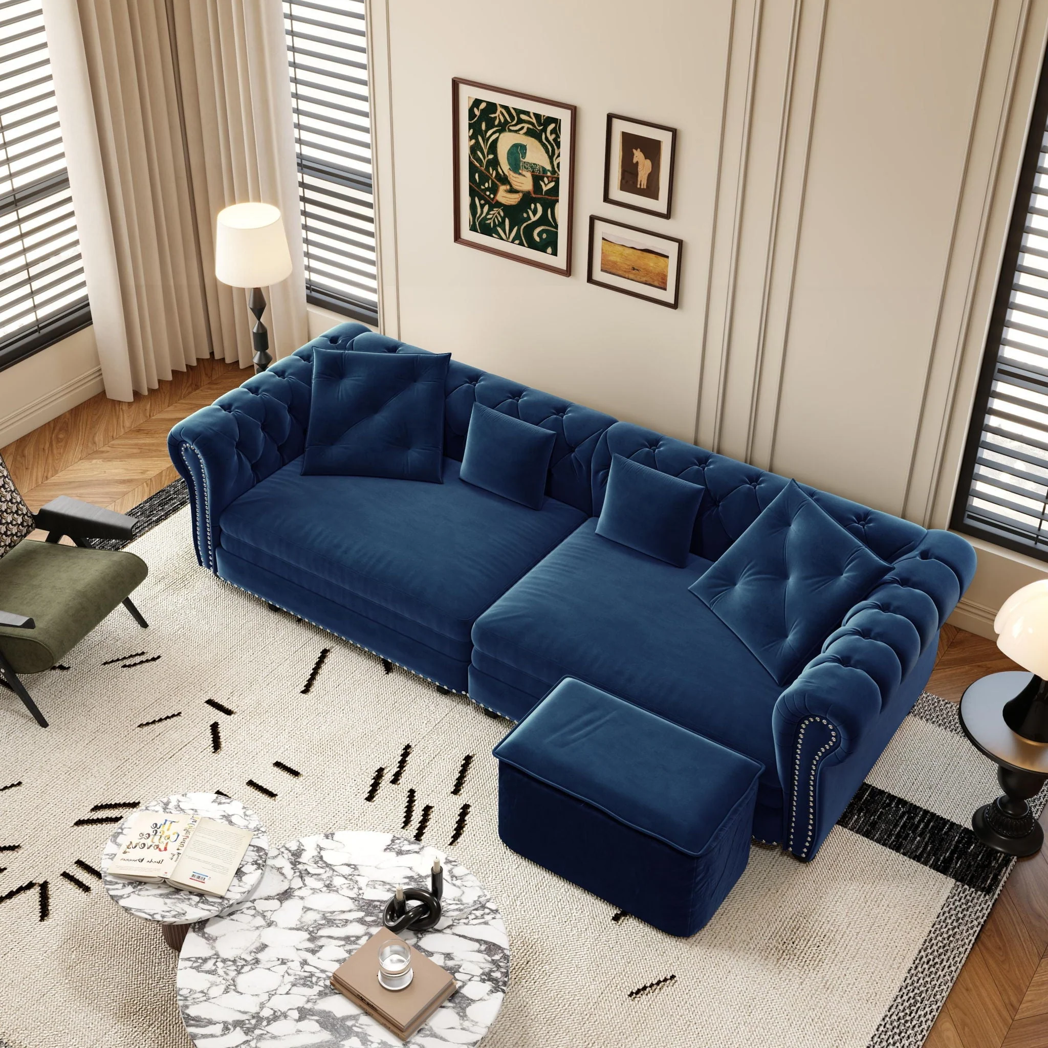 3 In 1 Convertible Sleeper Sofa Bed With Movable Ottoman - Image 8