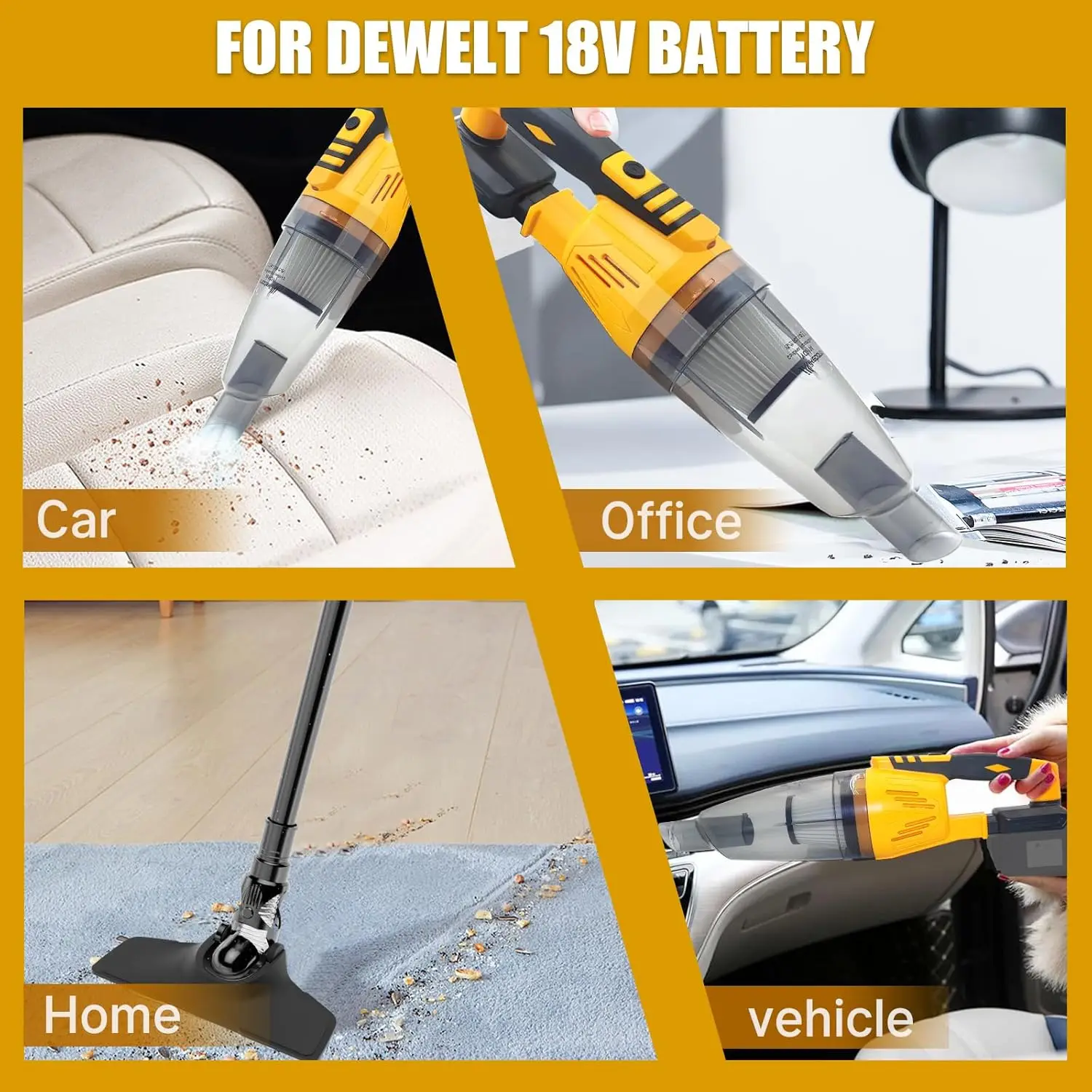 3 in 1 Cordless Handheld Vacuum Blower 10kPa Compatible 20V Battery Car Home - Image 4