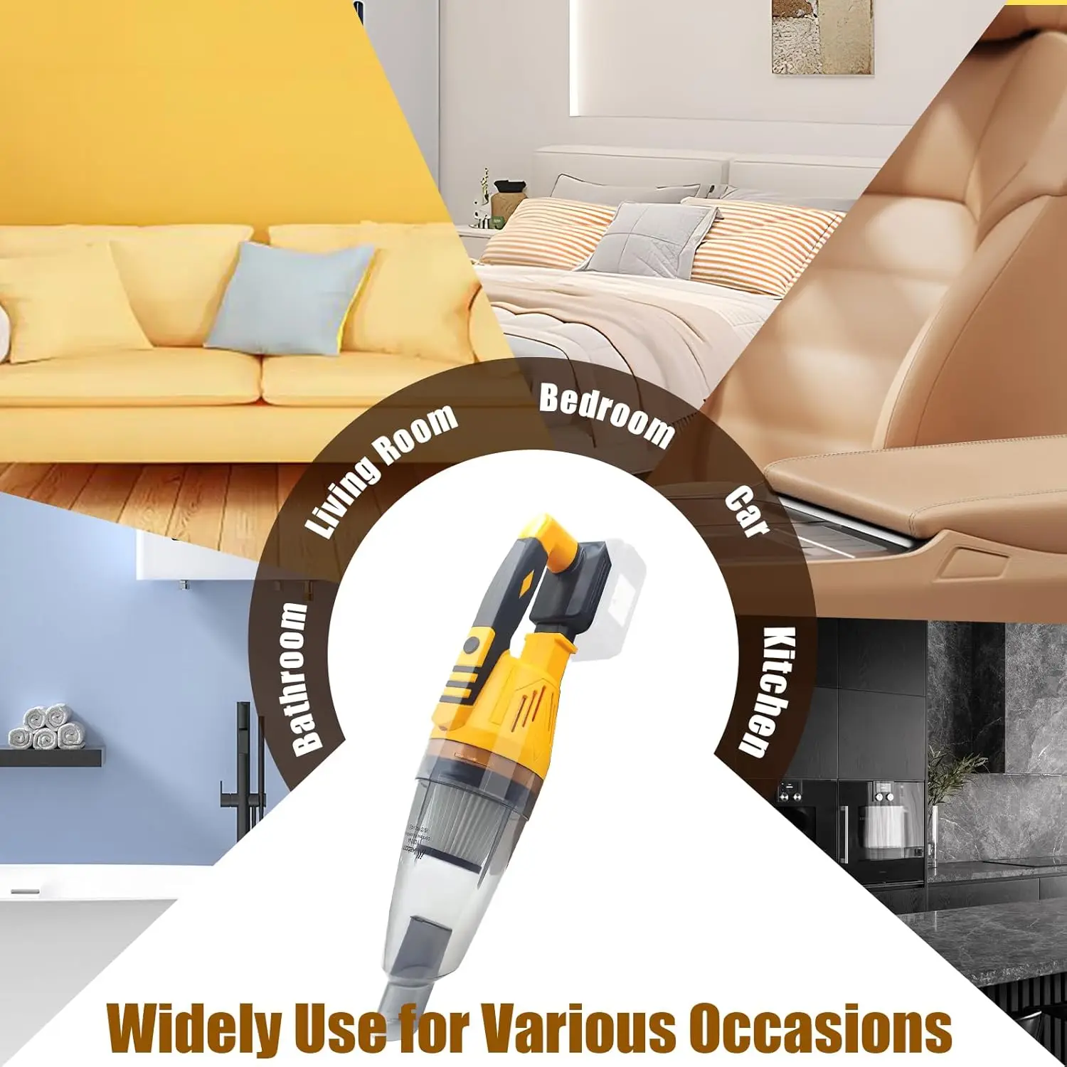 3 in 1 Cordless Handheld Vacuum Blower 10kPa Compatible 20V Battery Car Home - Image 6