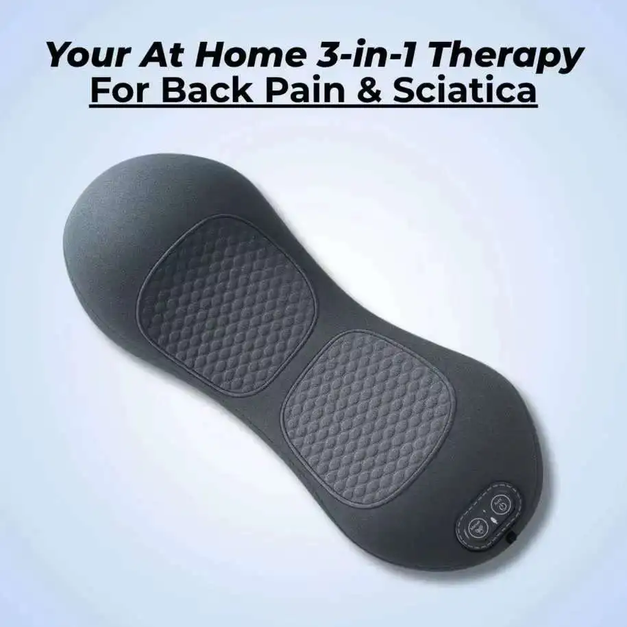3-in-1 Lumbar Support Pillow Adjustable Back Massager with Heat Memory Foam - Image 3