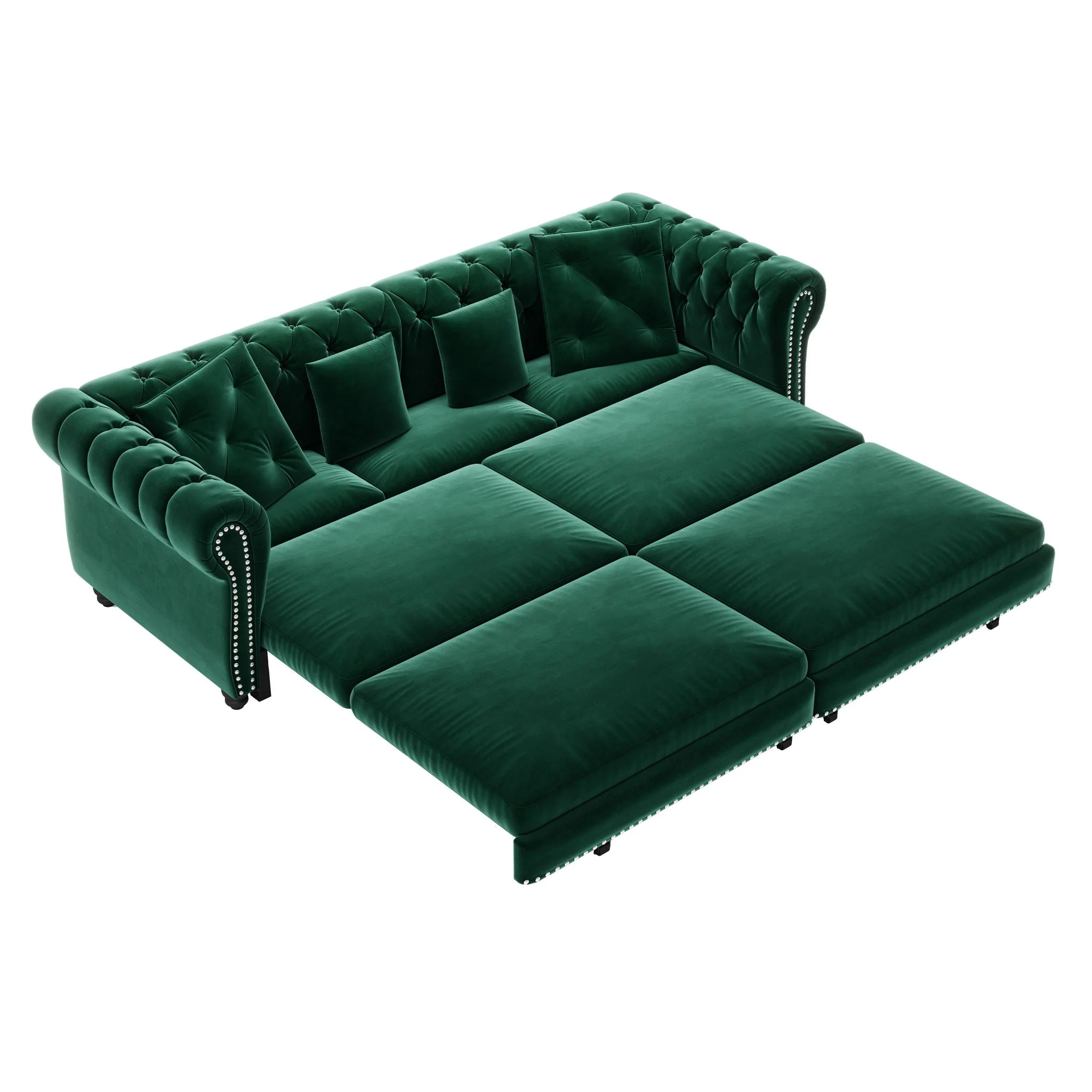 3 In 1 Pull Out Sofa Bed With Movable Ottoman - Image 14