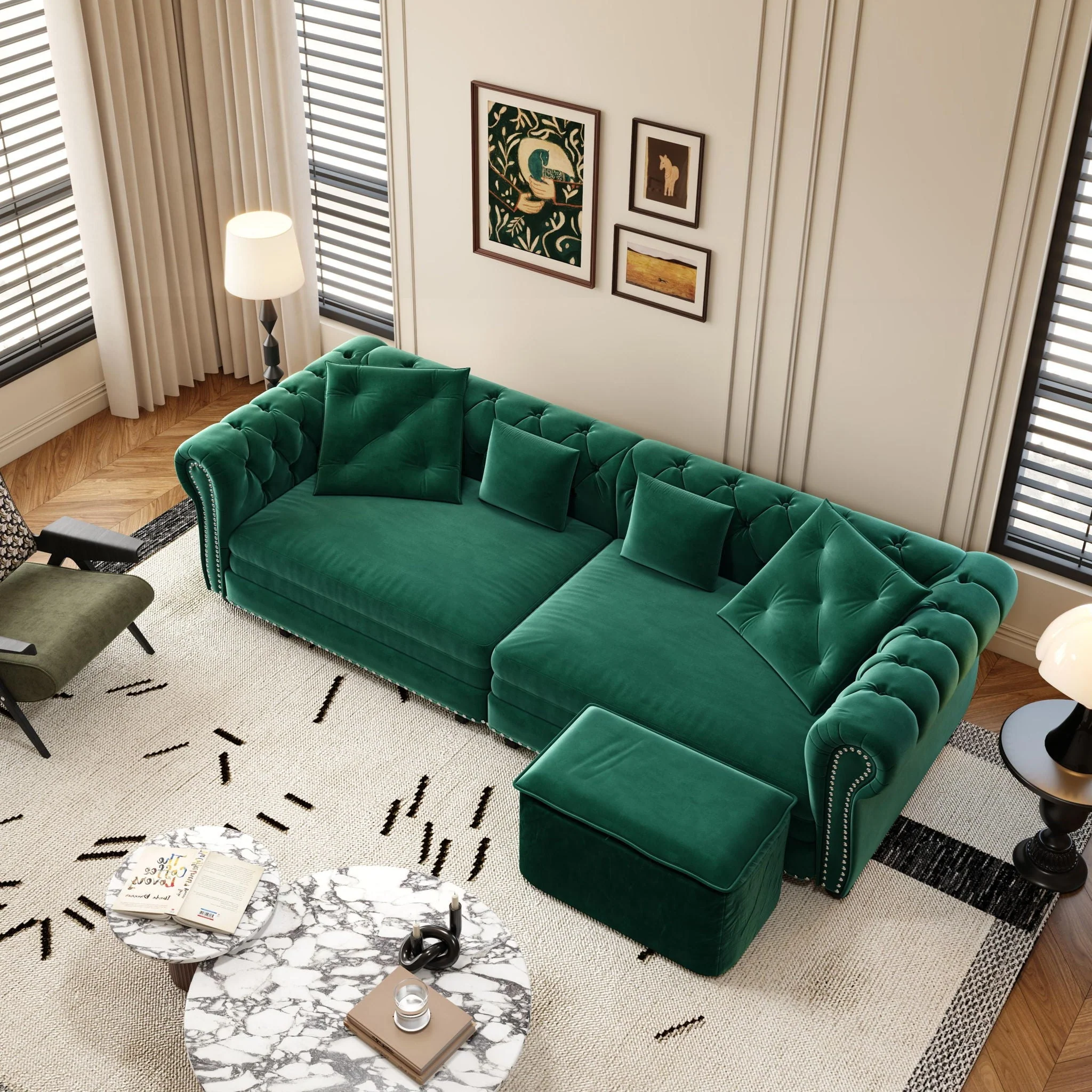 3 In 1 Pull Out Sofa Bed With Movable Ottoman - Image 4