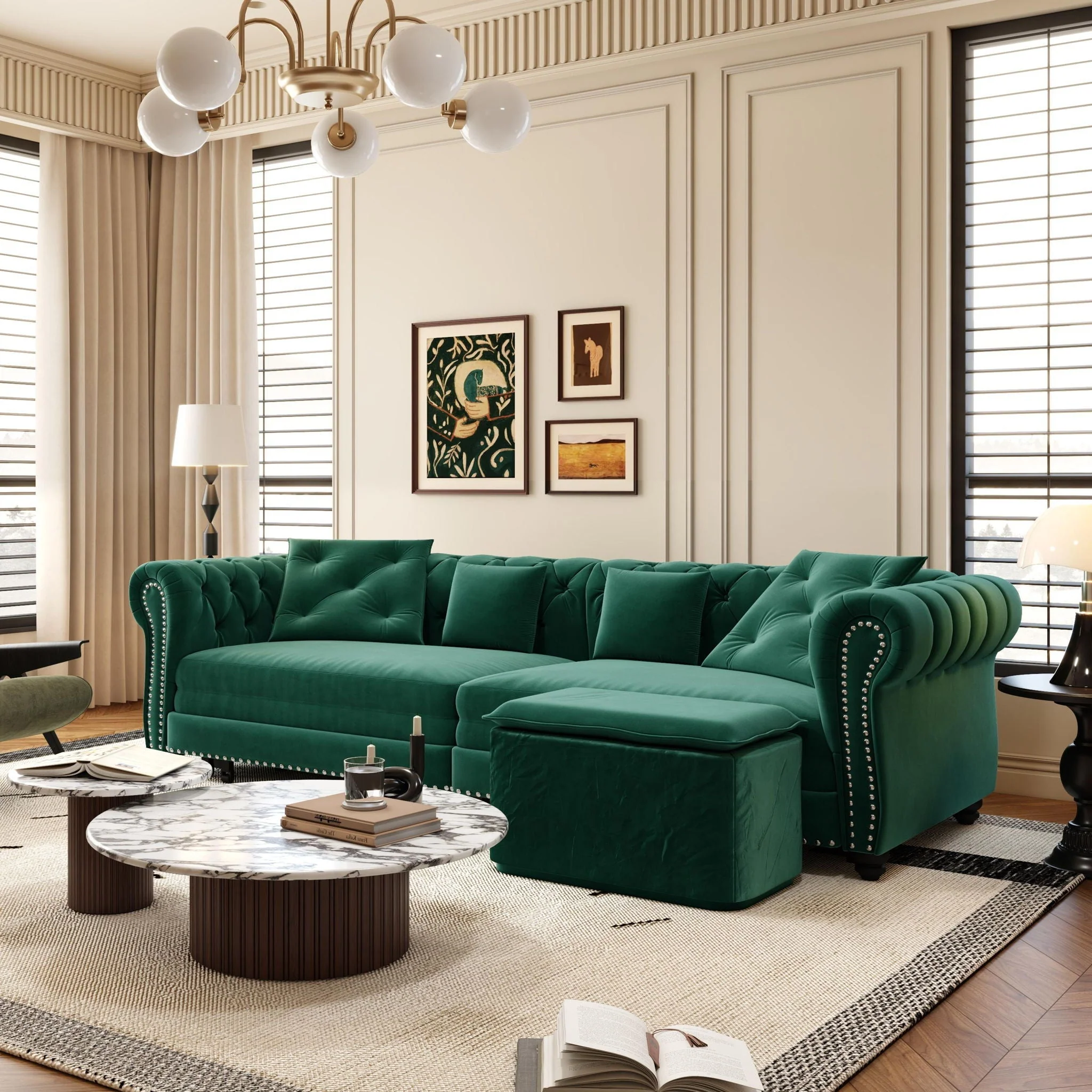 3 In 1 Pull Out Sofa Bed With Movable Ottoman - Image 7
