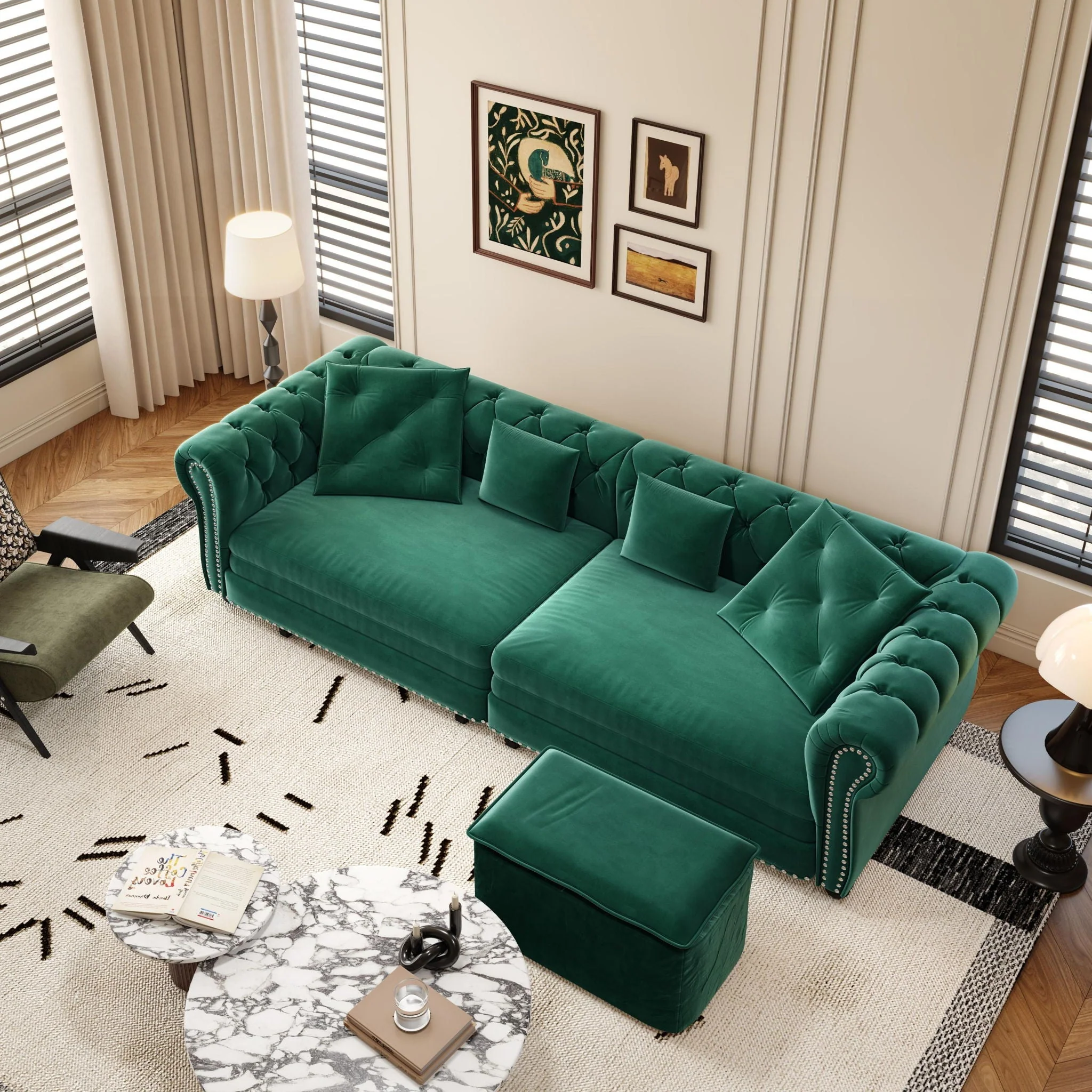 3 In 1 Pull Out Sofa Bed With Movable Ottoman - Image 8
