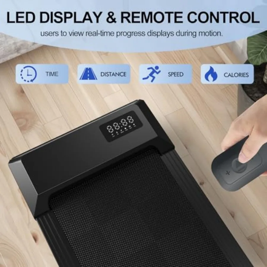 3-in-1 Under Desk Treadmill 2.5HP Quiet Walking Jogging Machine Home Office LED - Image 4