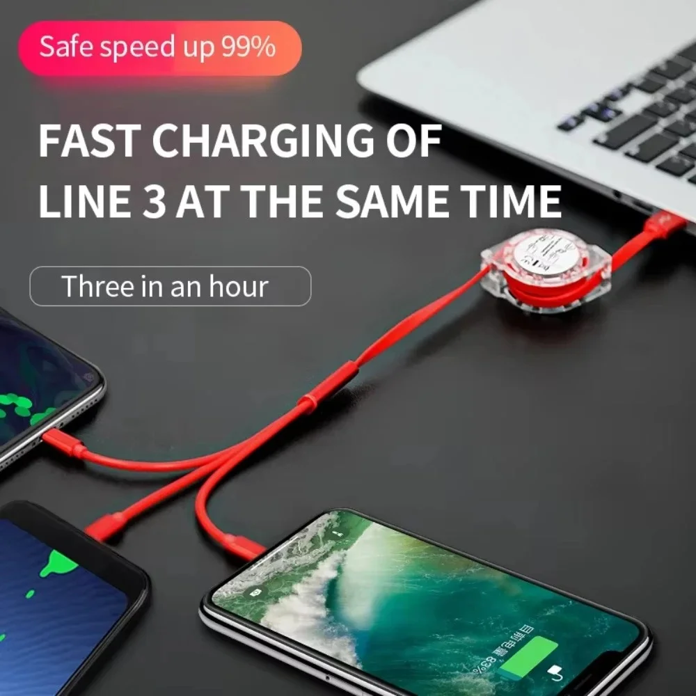 3-in-1 USB Cable – Fast Charging iPhone, Type-C & Micro USB for Android Devices - Image 2