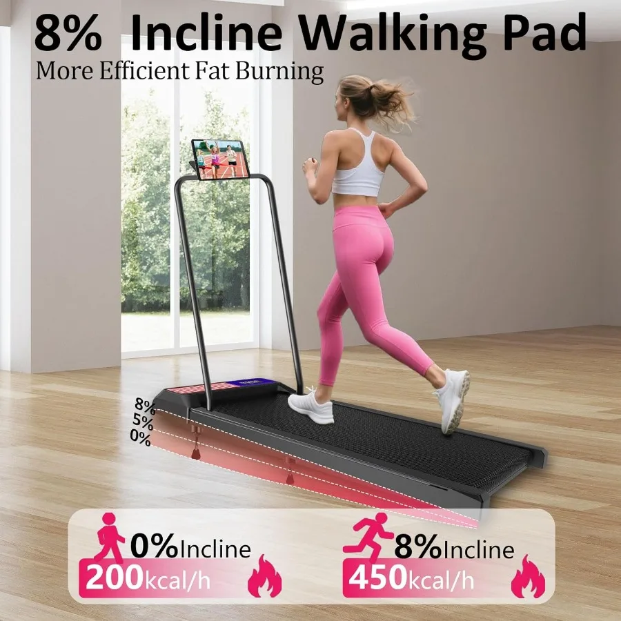 3-in-1 Walking Pad Treadmill 2.5HP with Incline & Handle Bar Compact Home Use - Image 2