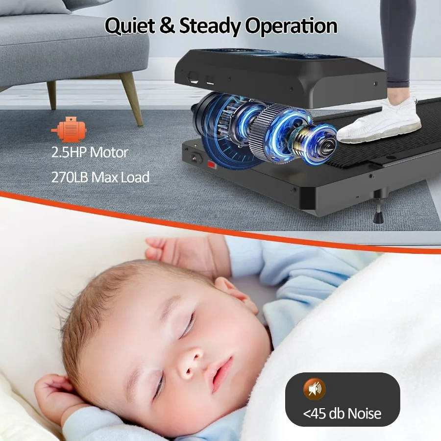 3-in-1 Walking Pad Treadmill 2.5HP with Incline & Handle Bar Compact Home Use - Image 5