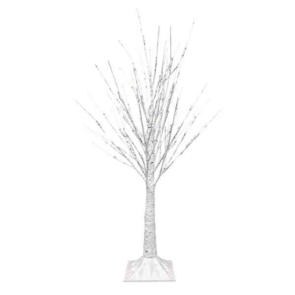 3' Lit Winter White Birch Tree - Image 2
