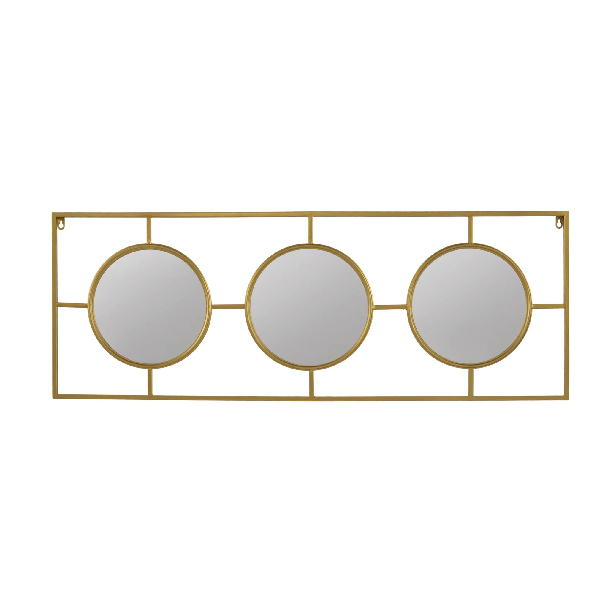 3 Mirror Piece Wall Mirror in Rectangular Frame - Image 4