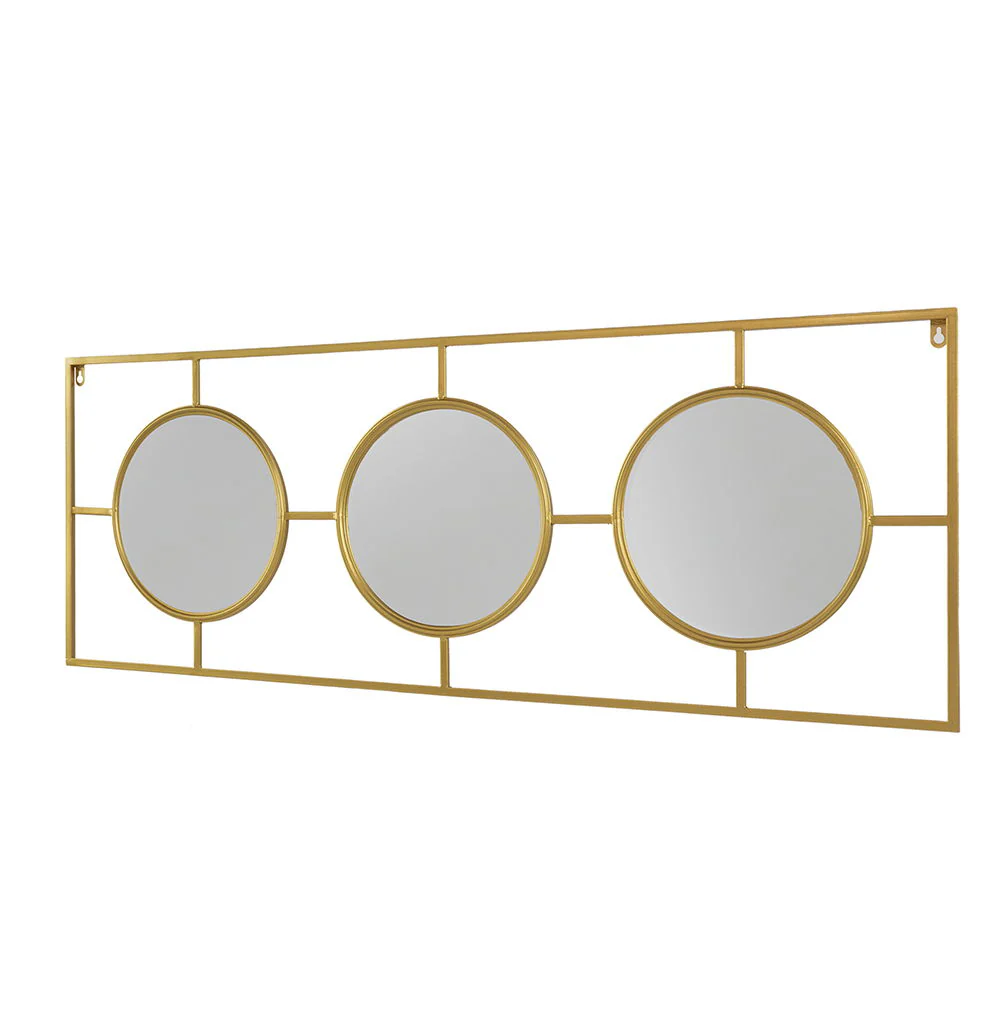 3 Mirror Piece Wall Mirror in Rectangular Frame - Image 7