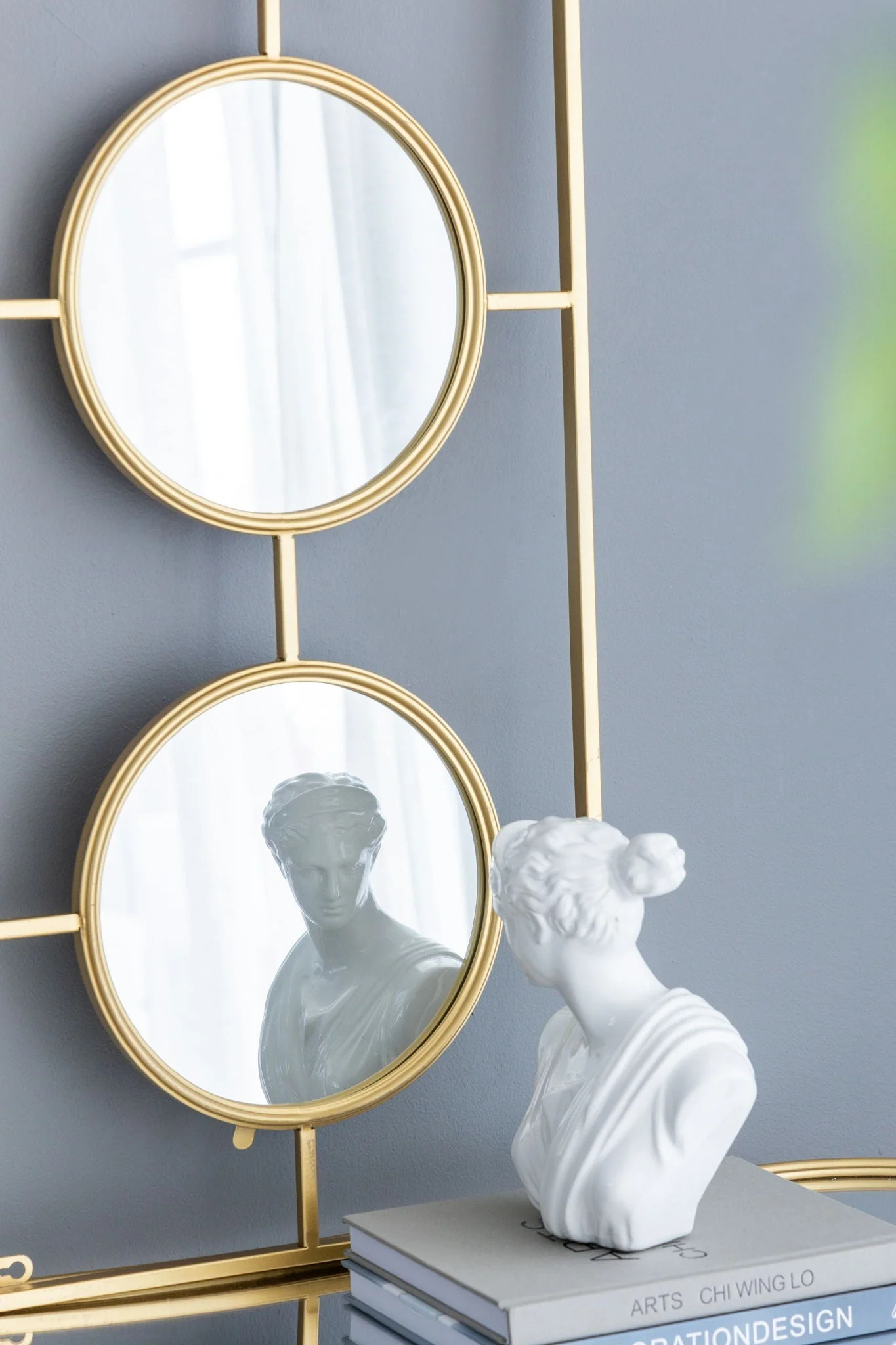 3 Mirror Piece Wall Mirror in Rectangular Frame - Image 9