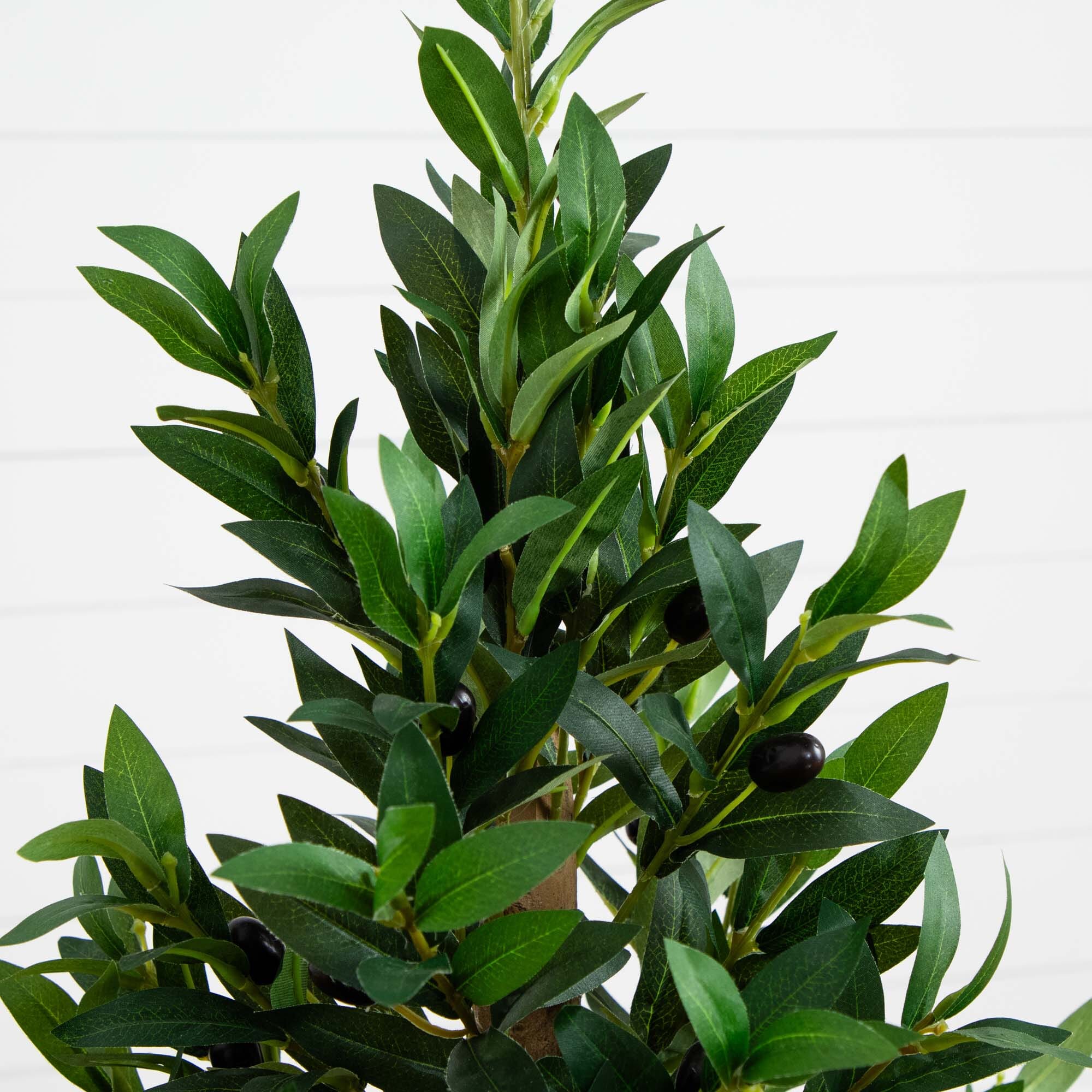 3’ Olive Cone Topiary Artificial Tree in Sand Stone Planter (Indoor/Outdoor) - Image 2