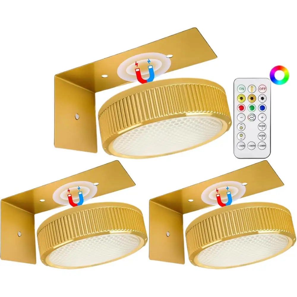 3 Pack Remote Control Picture Lights Battery Powered Dimmable Art Display Lamps - Image 9