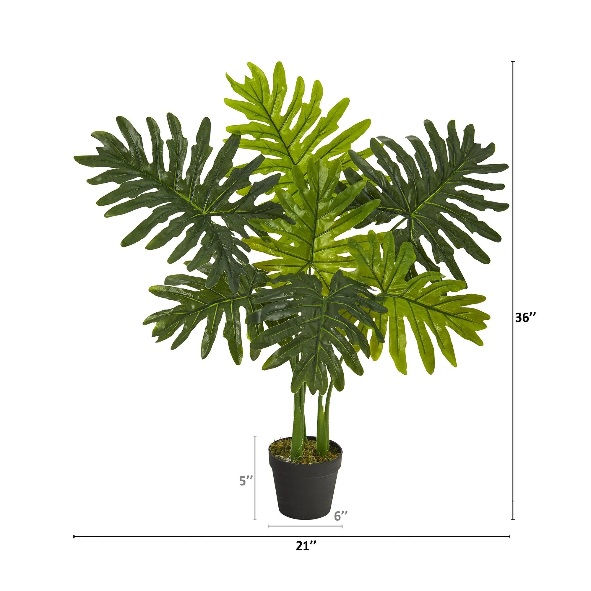 3’ Philodendron Artificial Plant (Real Touch) - Image 2