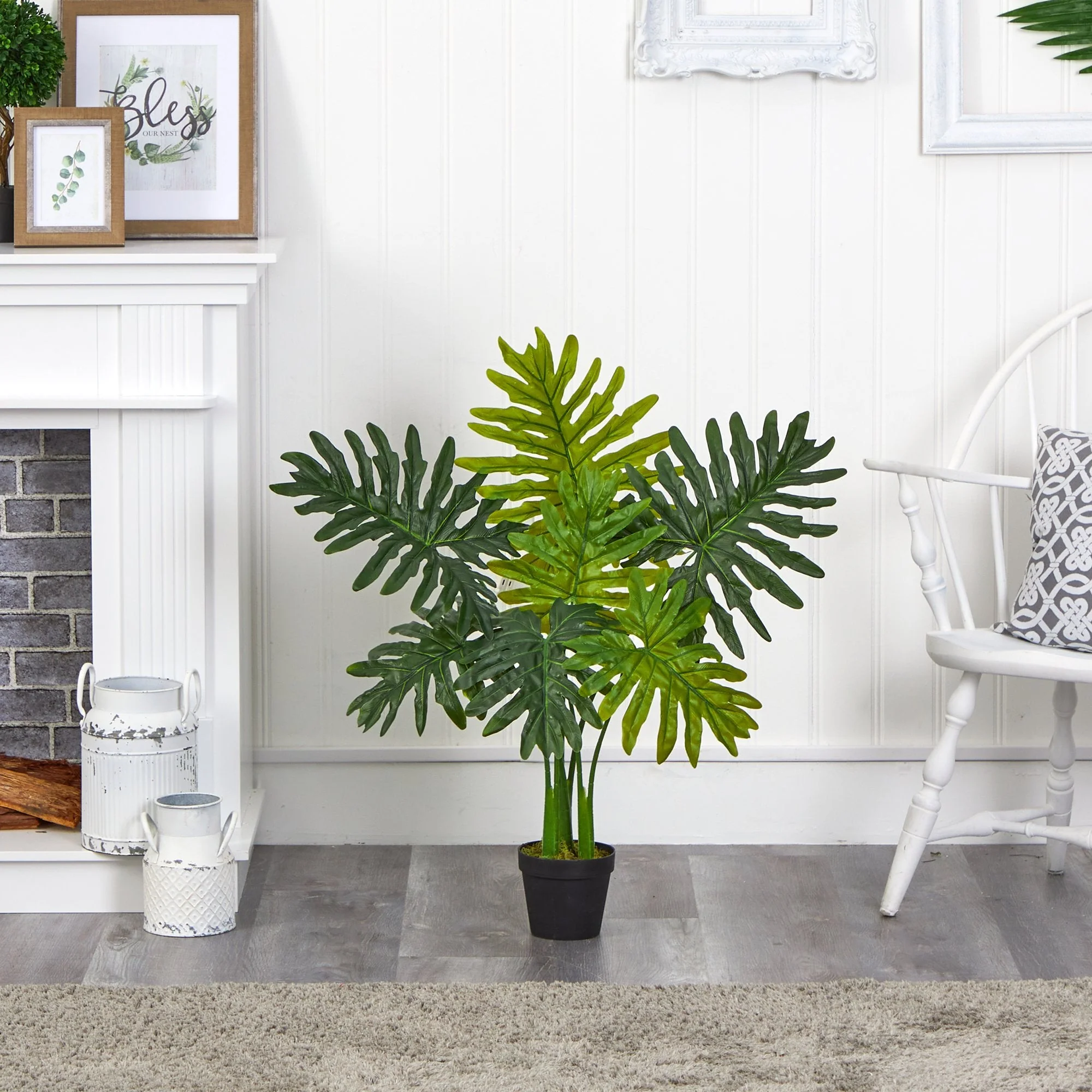 3’ Philodendron Artificial Plant (Real Touch) - Image 4