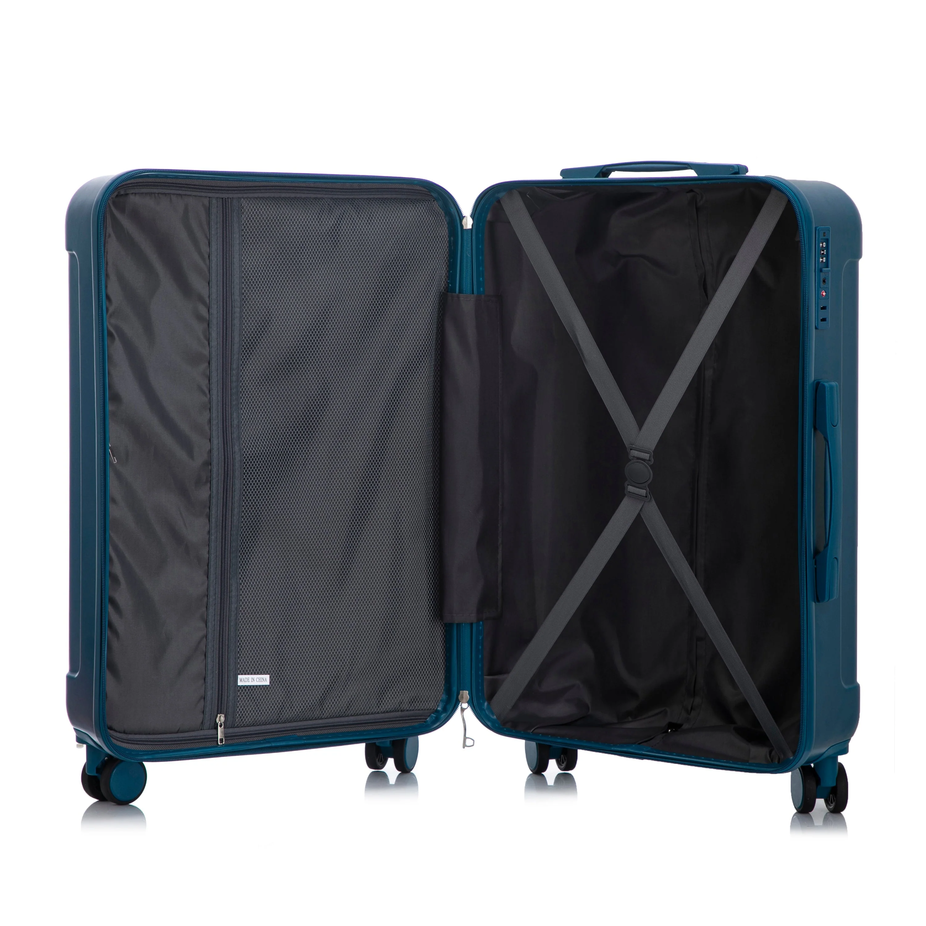3-Piece ABS Spinner Wheel Luggage Set 20"/24"/28" Dark Blue - Image 19
