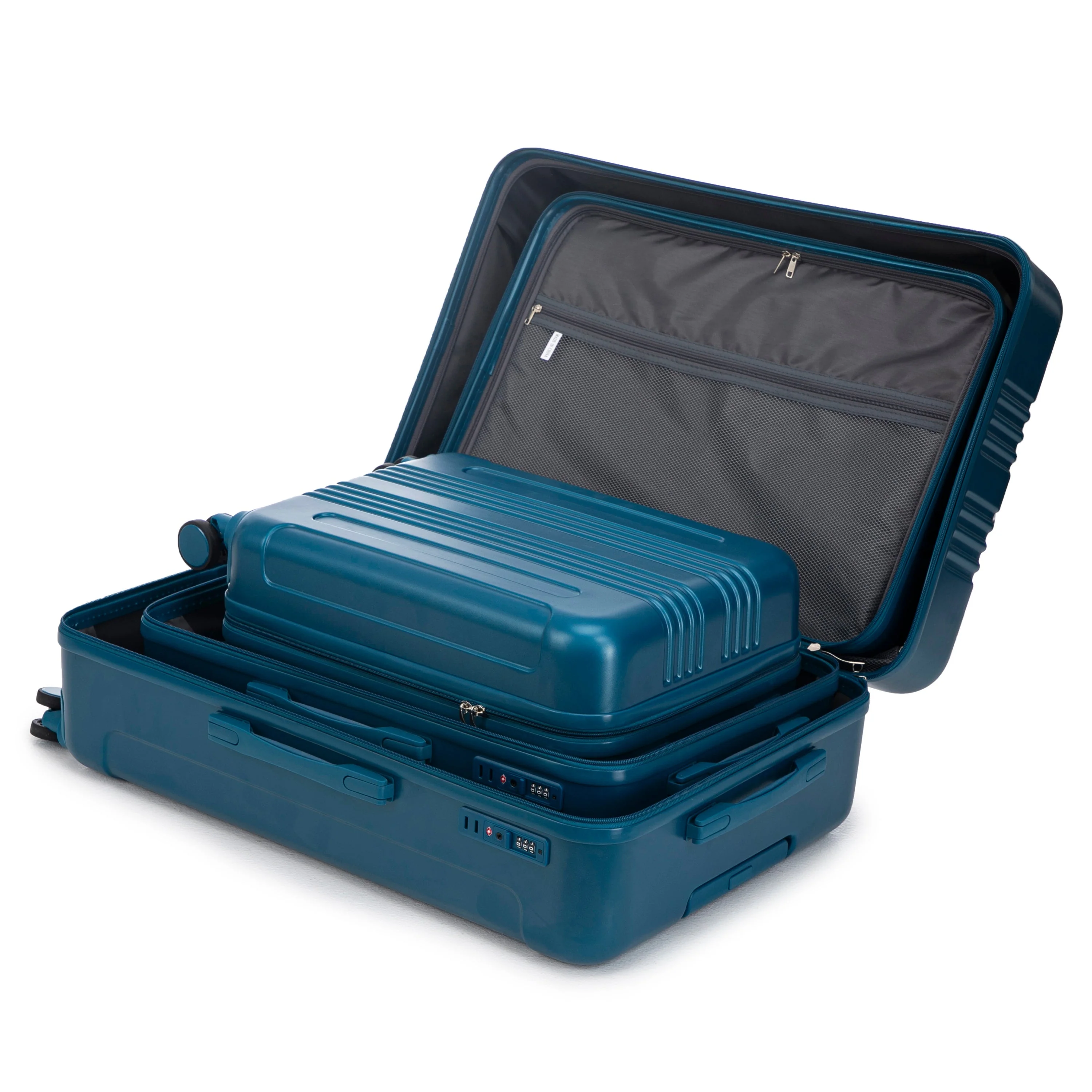 3-Piece ABS Spinner Wheel Luggage Set 20"/24"/28" Dark Blue - Image 20