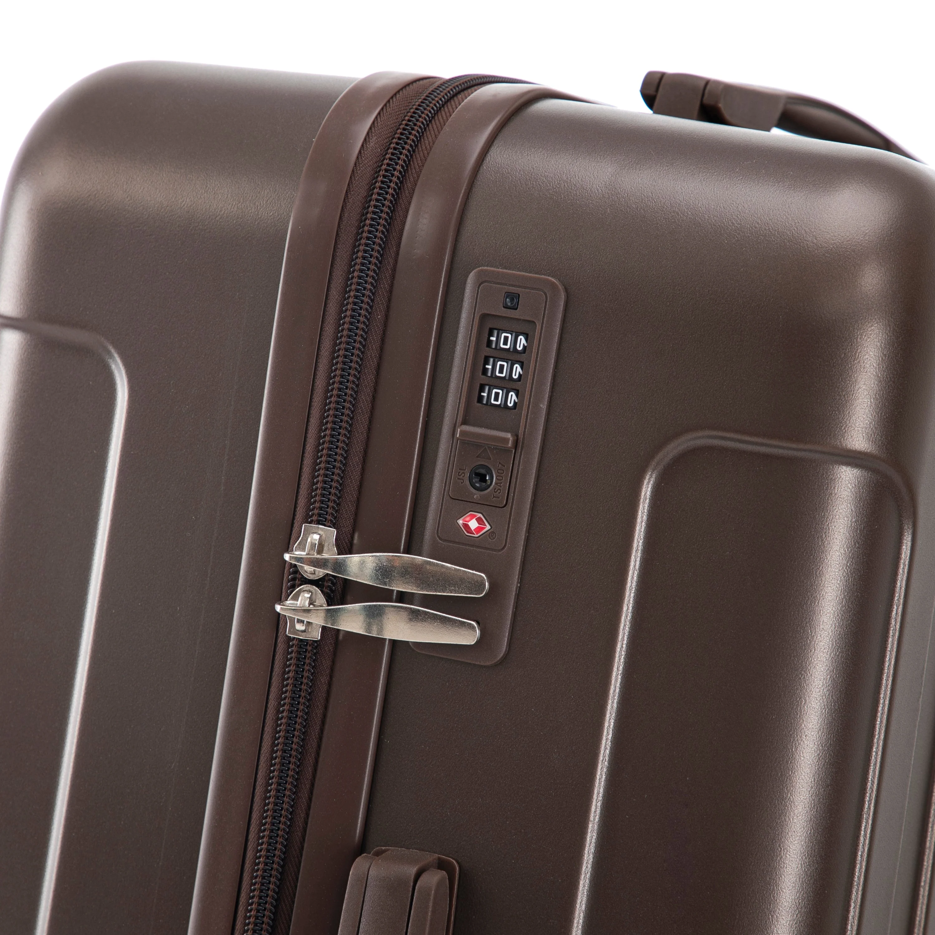 3 Piece ABS Spinner Wheel Luggage Set (Brown) - Image 14