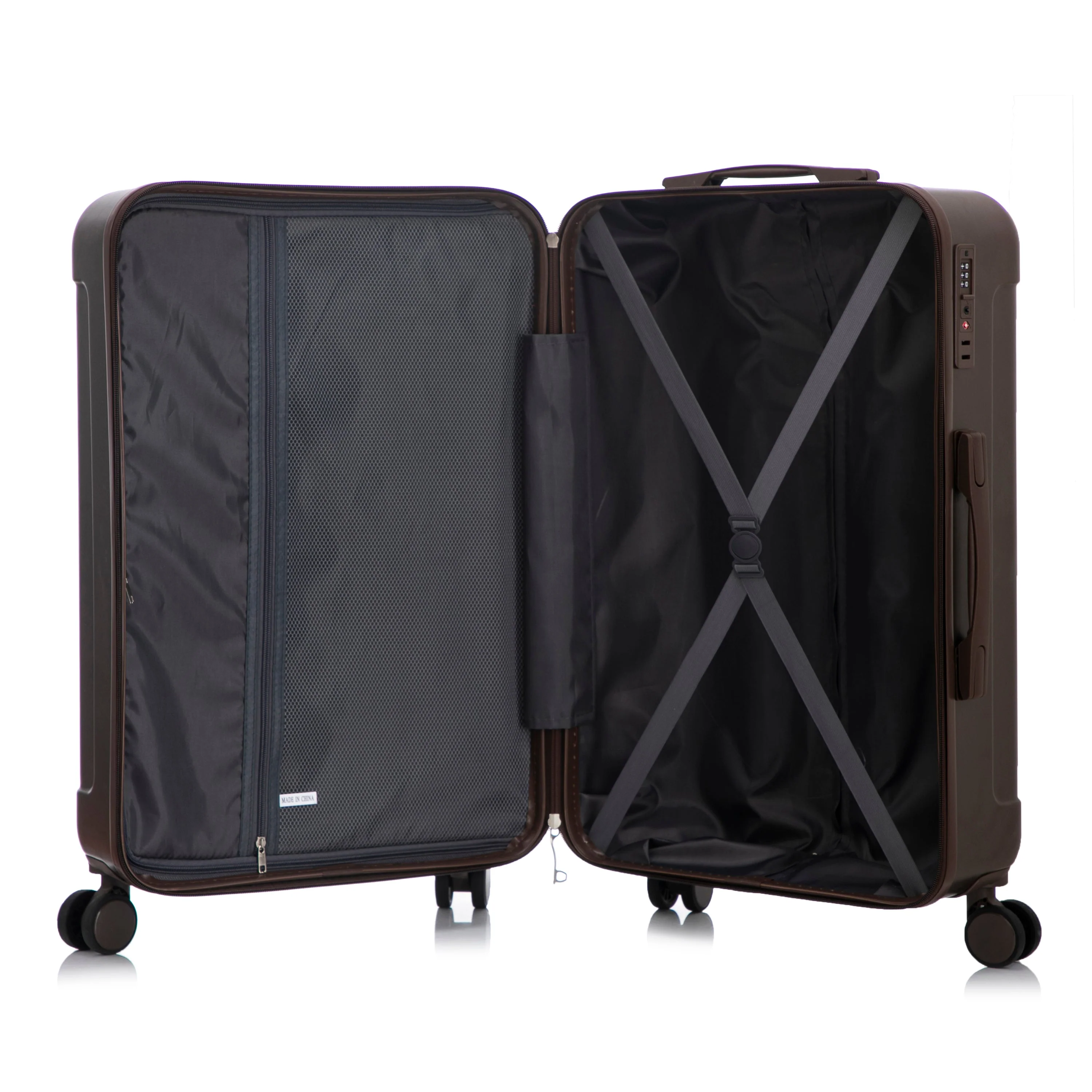 3 Piece ABS Spinner Wheel Luggage Set (Brown) - Image 19