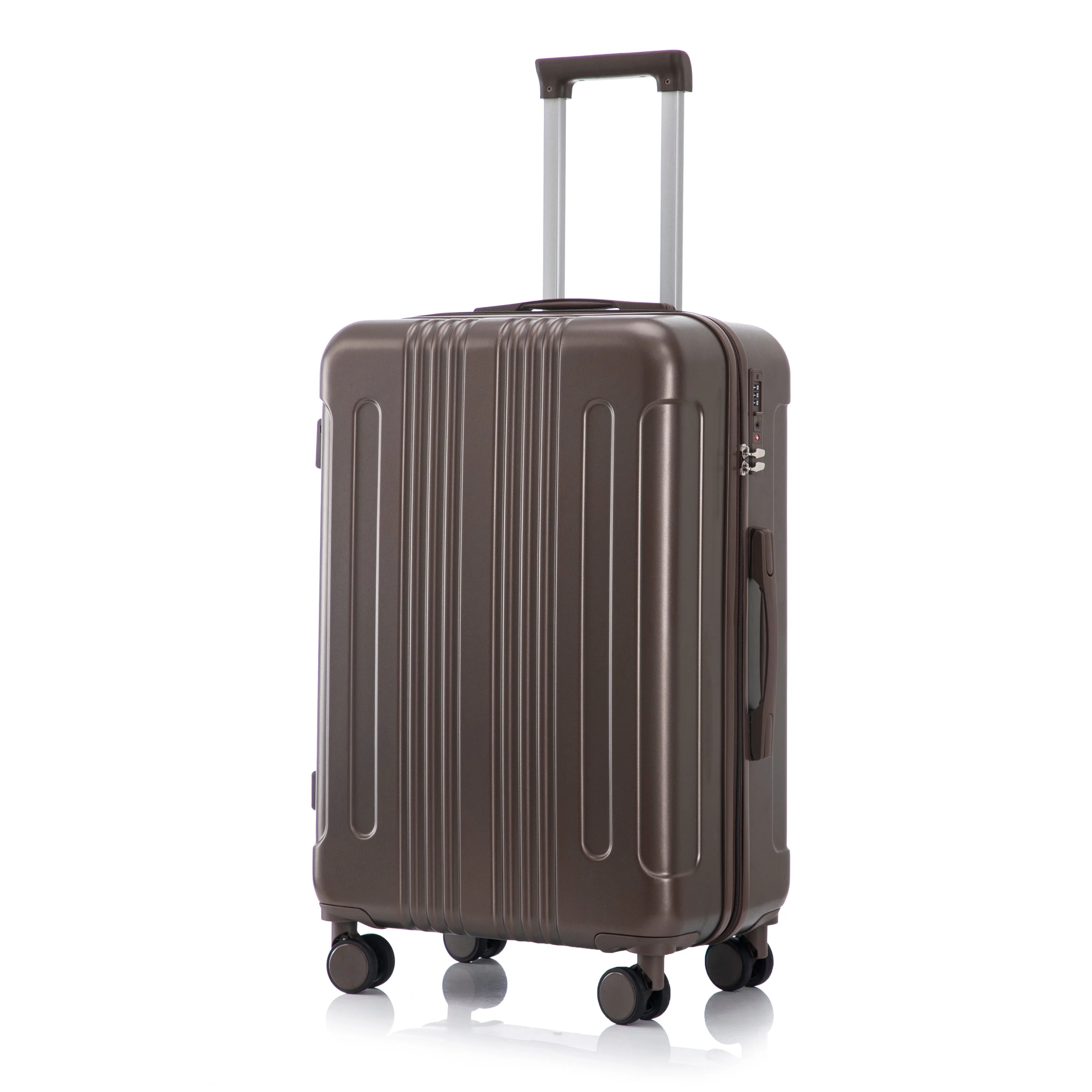 3 Piece ABS Spinner Wheel Luggage Set (Brown) - Image 23