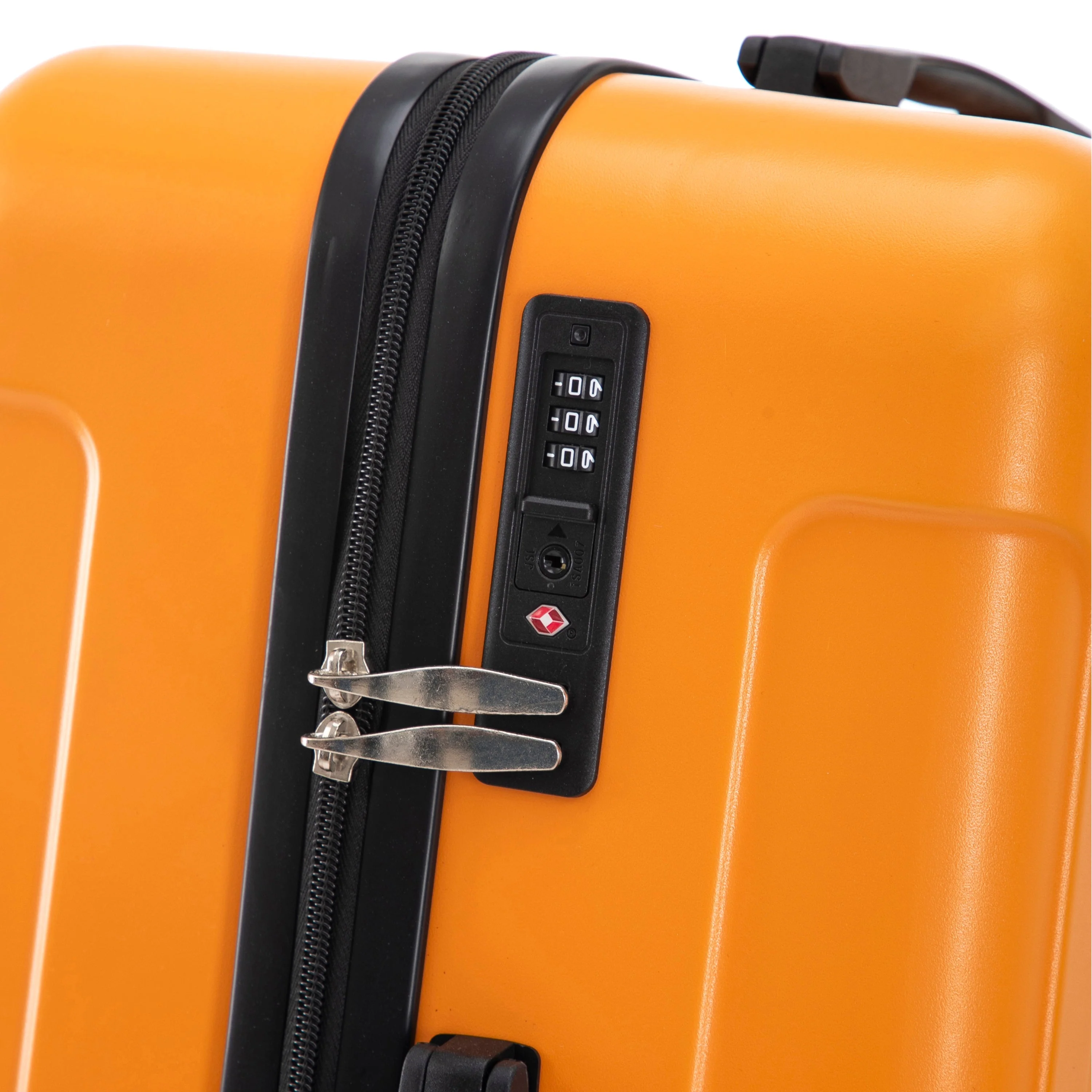 3-Piece ABS Spinner Wheel Luggage Set in Black and Orange - Image 15