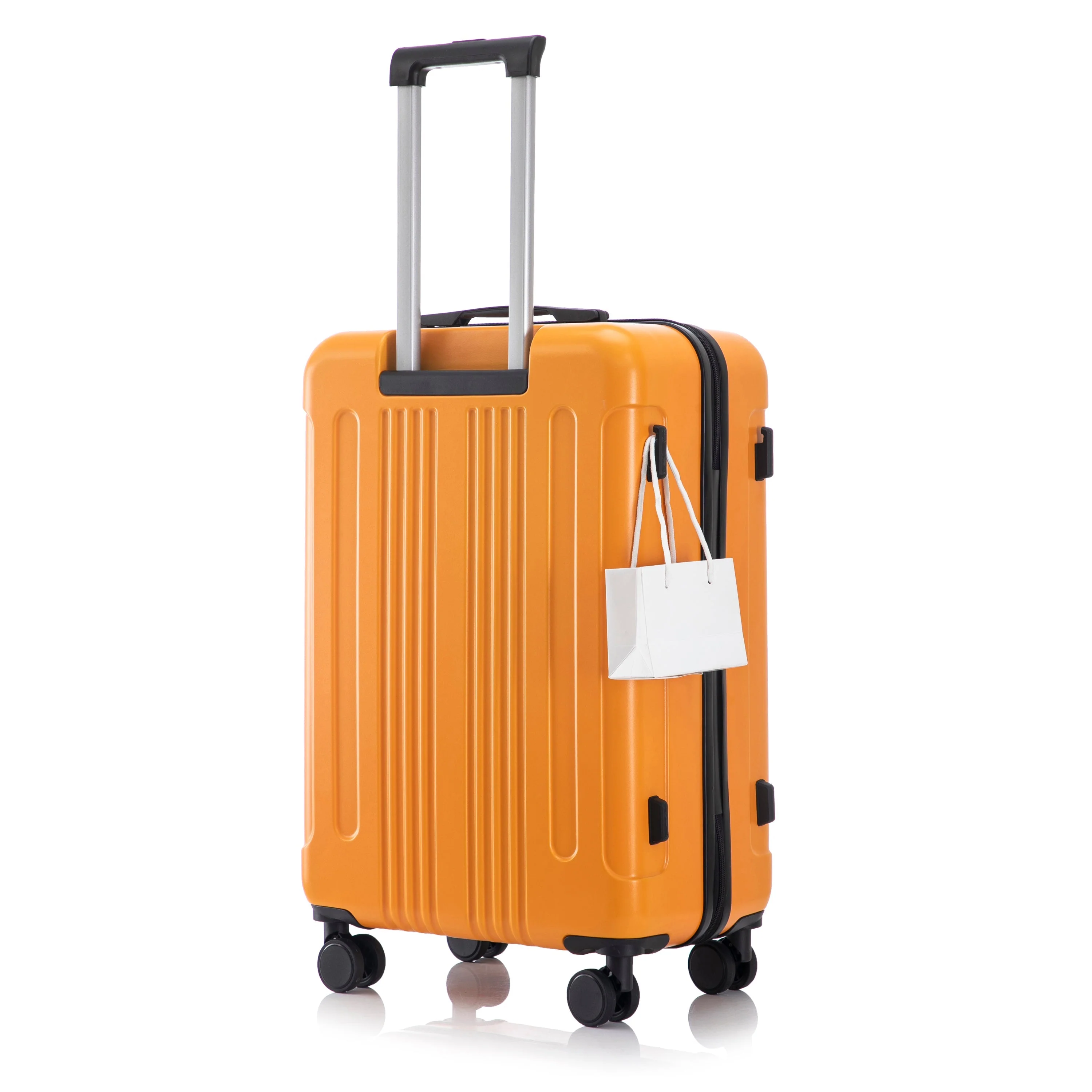 3-Piece ABS Spinner Wheel Luggage Set in Black and Orange - Image 24