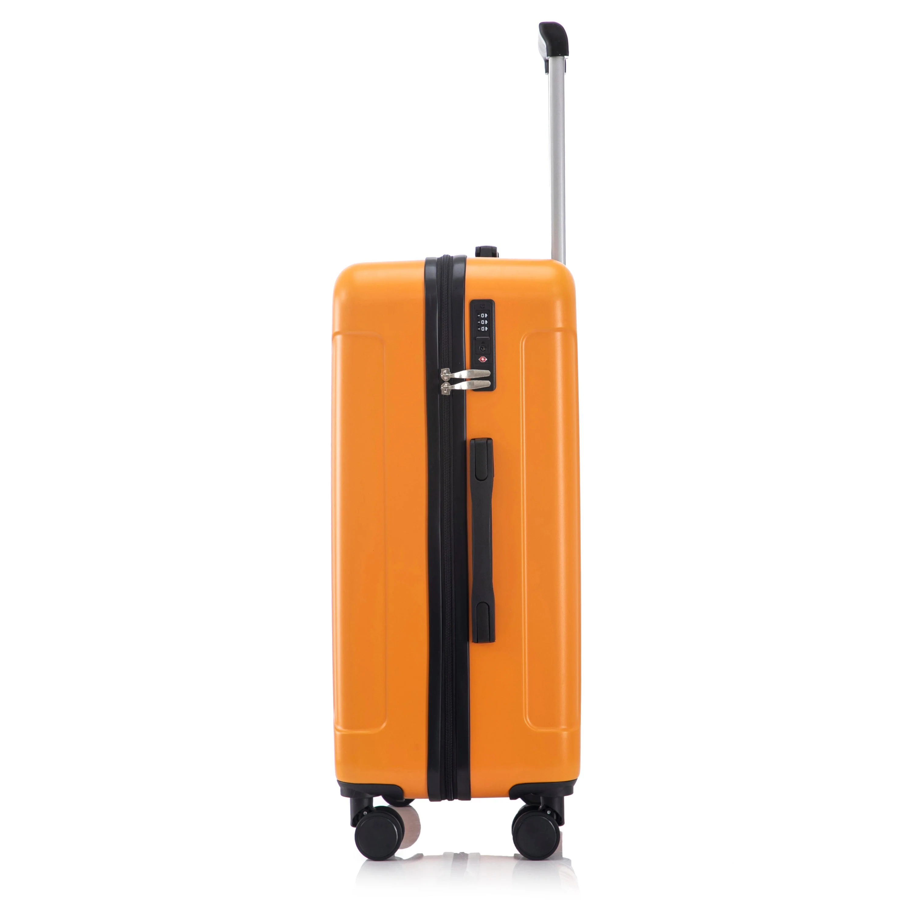 3-Piece ABS Spinner Wheel Luggage Set in Black and Orange - Image 26