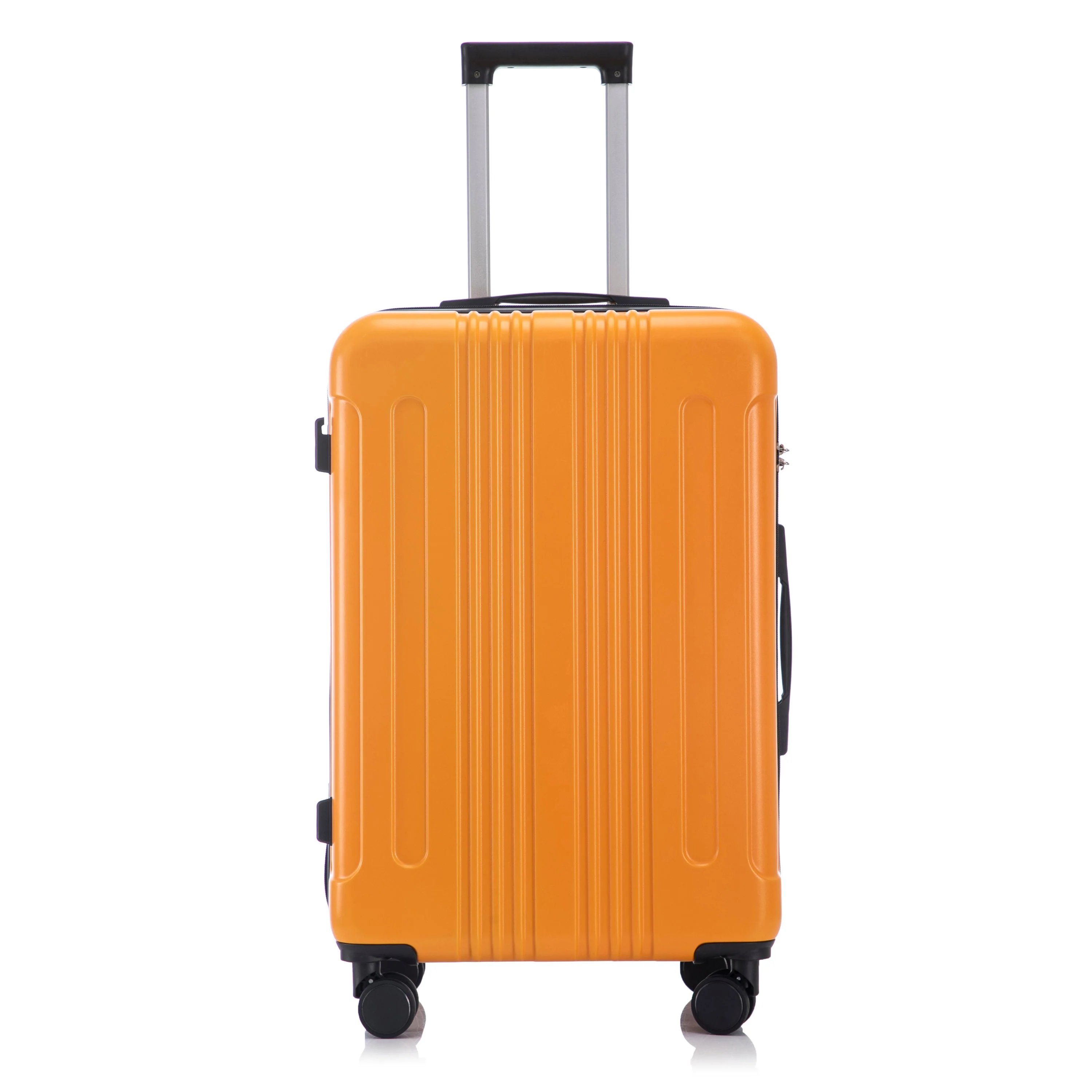 3-Piece ABS Spinner Wheel Luggage Set in Black and Orange - Image 27