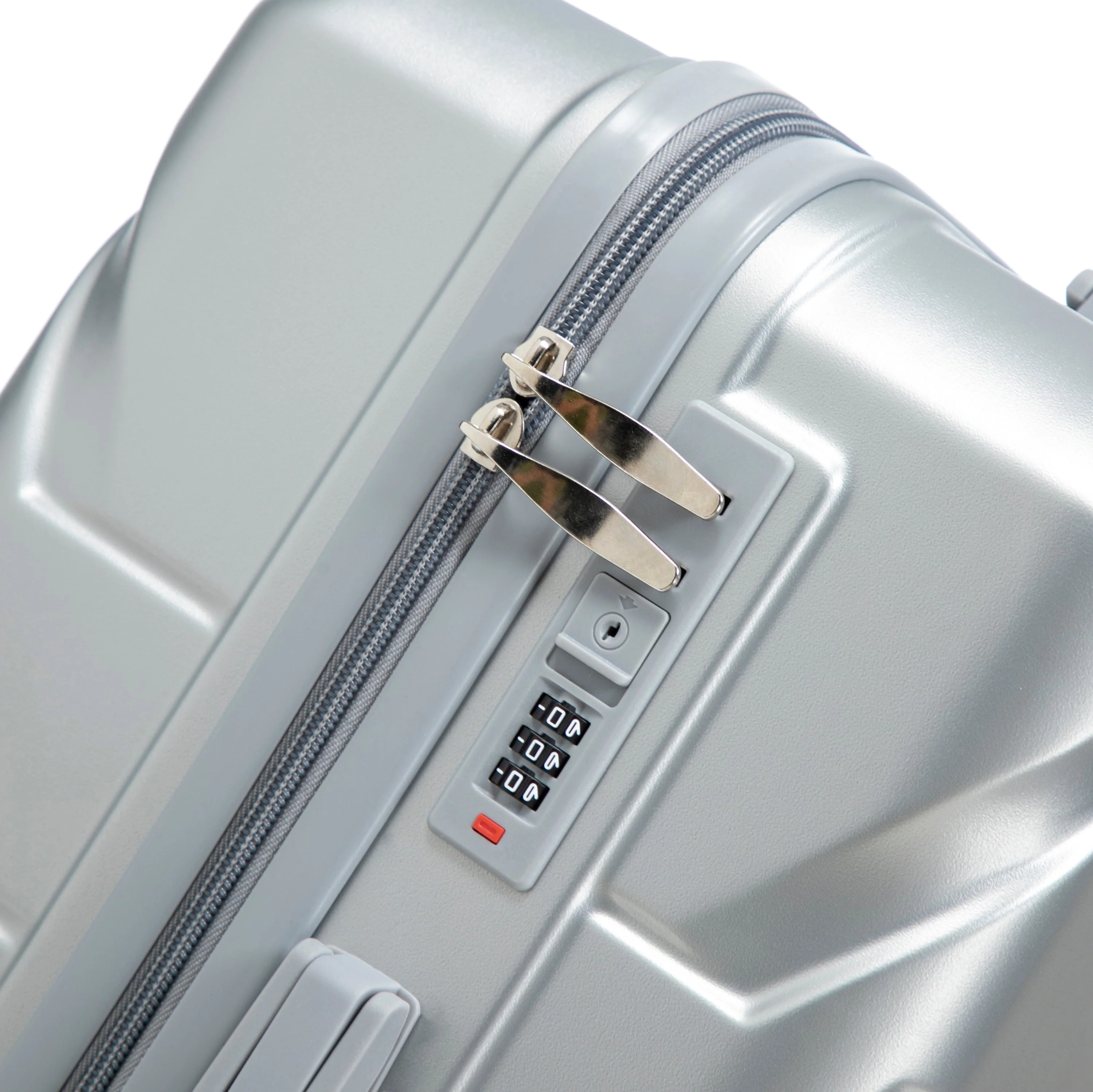 3-Piece ABS Spinner Wheel Luggage Set with Combination Lock - Silver - Image 16