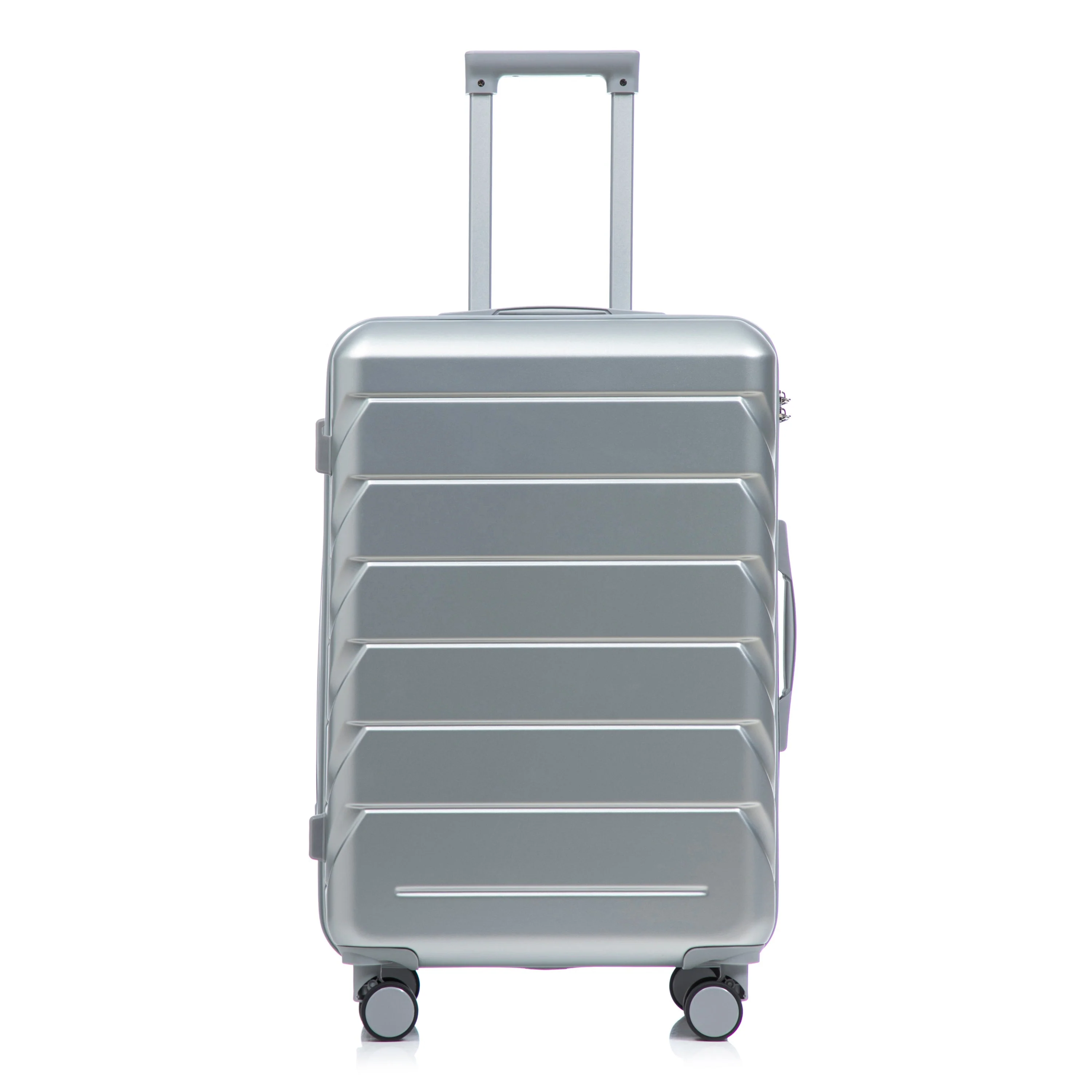 3-Piece ABS Spinner Wheel Luggage Set with Combination Lock - Silver - Image 25