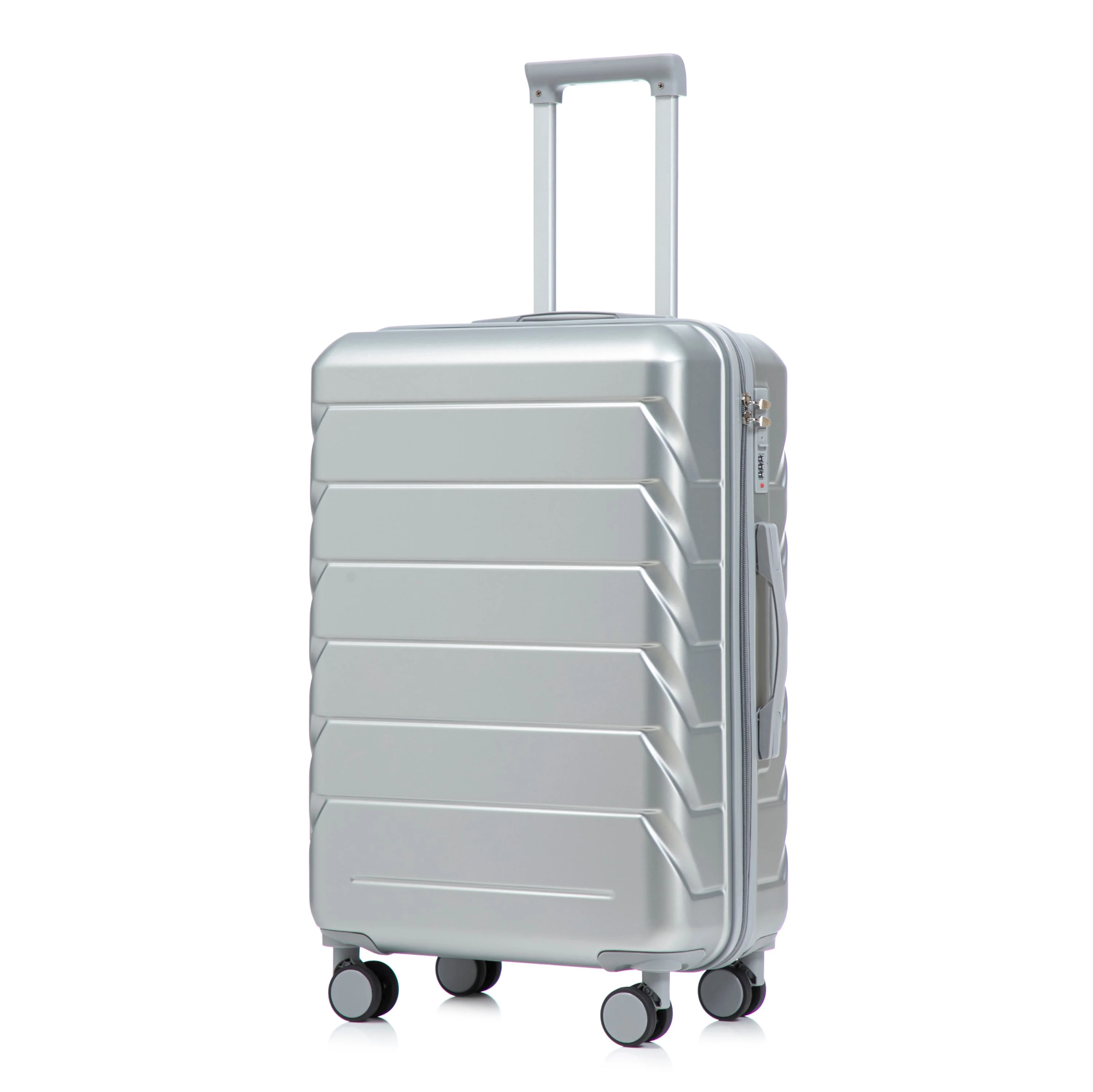 3-Piece ABS Spinner Wheel Luggage Set with Combination Lock - Silver - Image 26