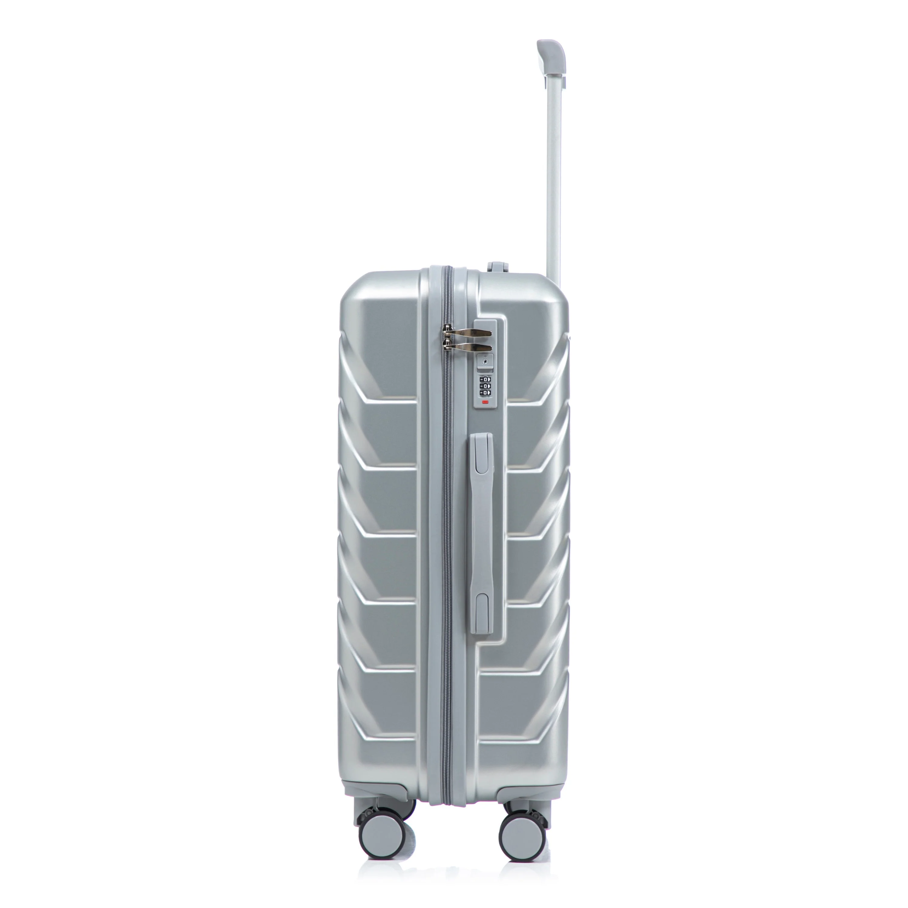 3-Piece ABS Spinner Wheel Luggage Set with Combination Lock - Silver - Image 27