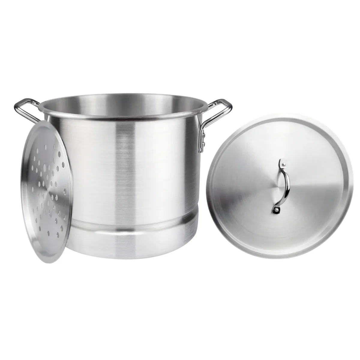 3 Piece Aluminum Stock Pot Set with Steamer - 24Qt, 32Qt, 40Qt - Image 3