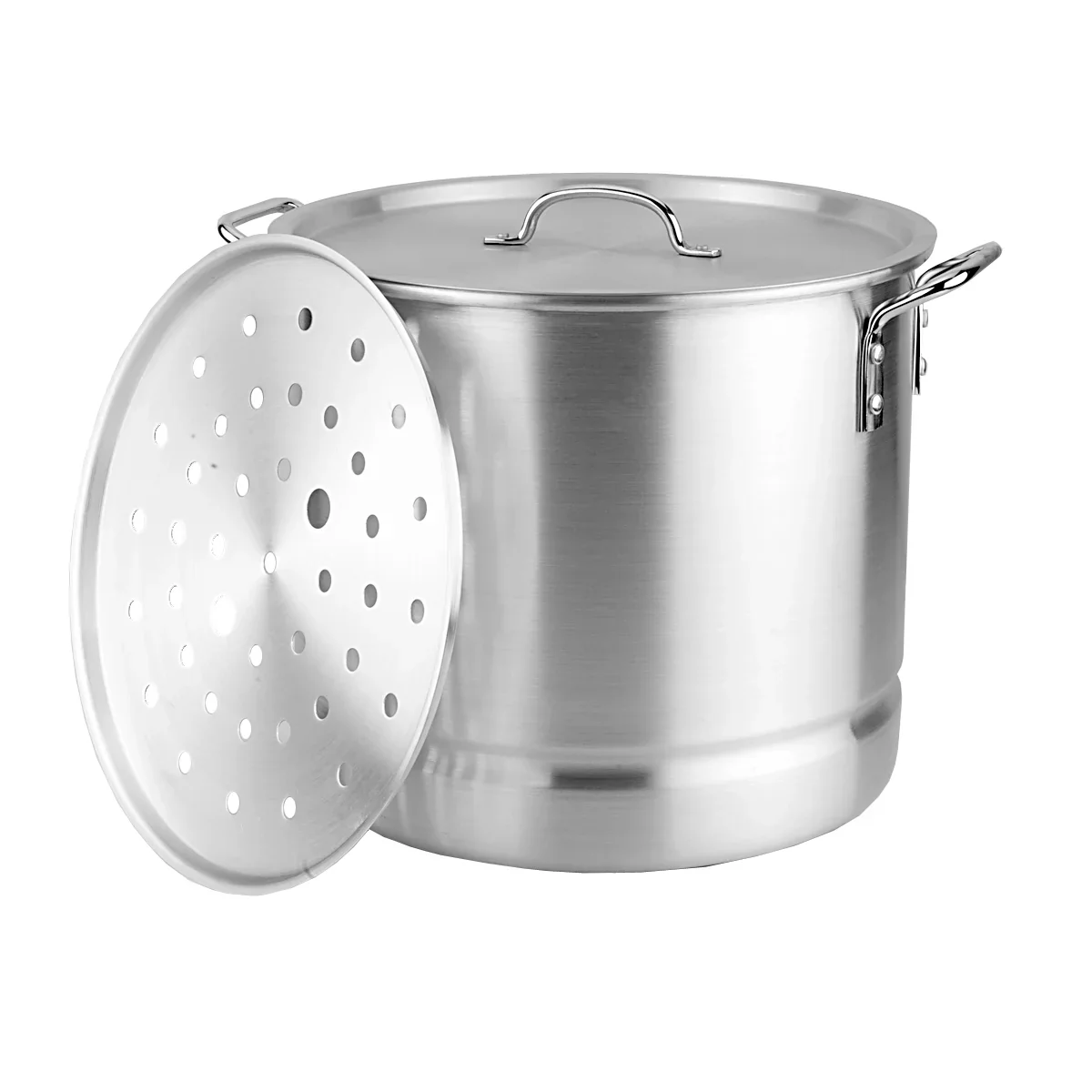 3 Piece Aluminum Stock Pot Set with Steamer - 24Qt, 32Qt, 40Qt - Image 5