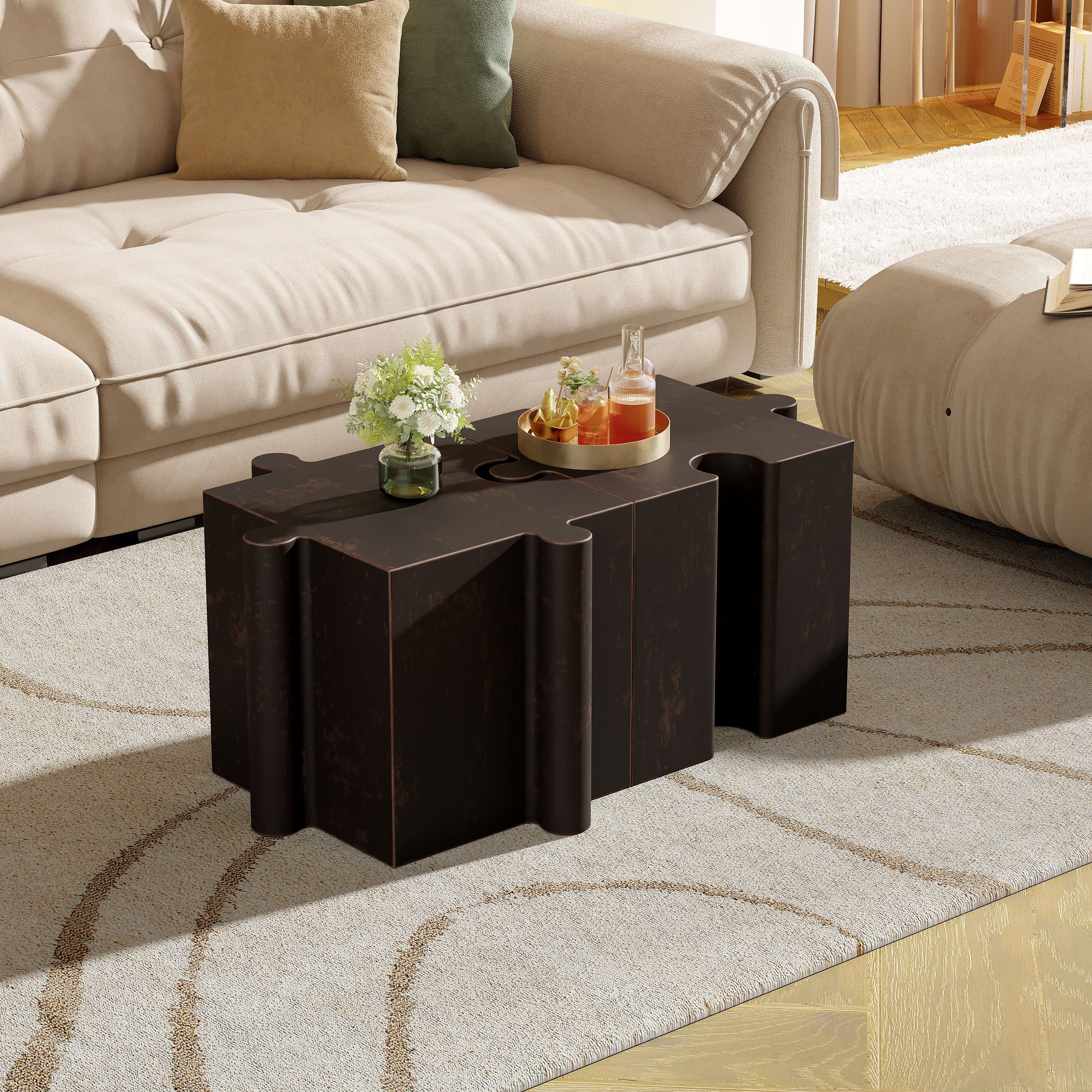 3-Piece Artistic Puzzle Table Set - Image 7