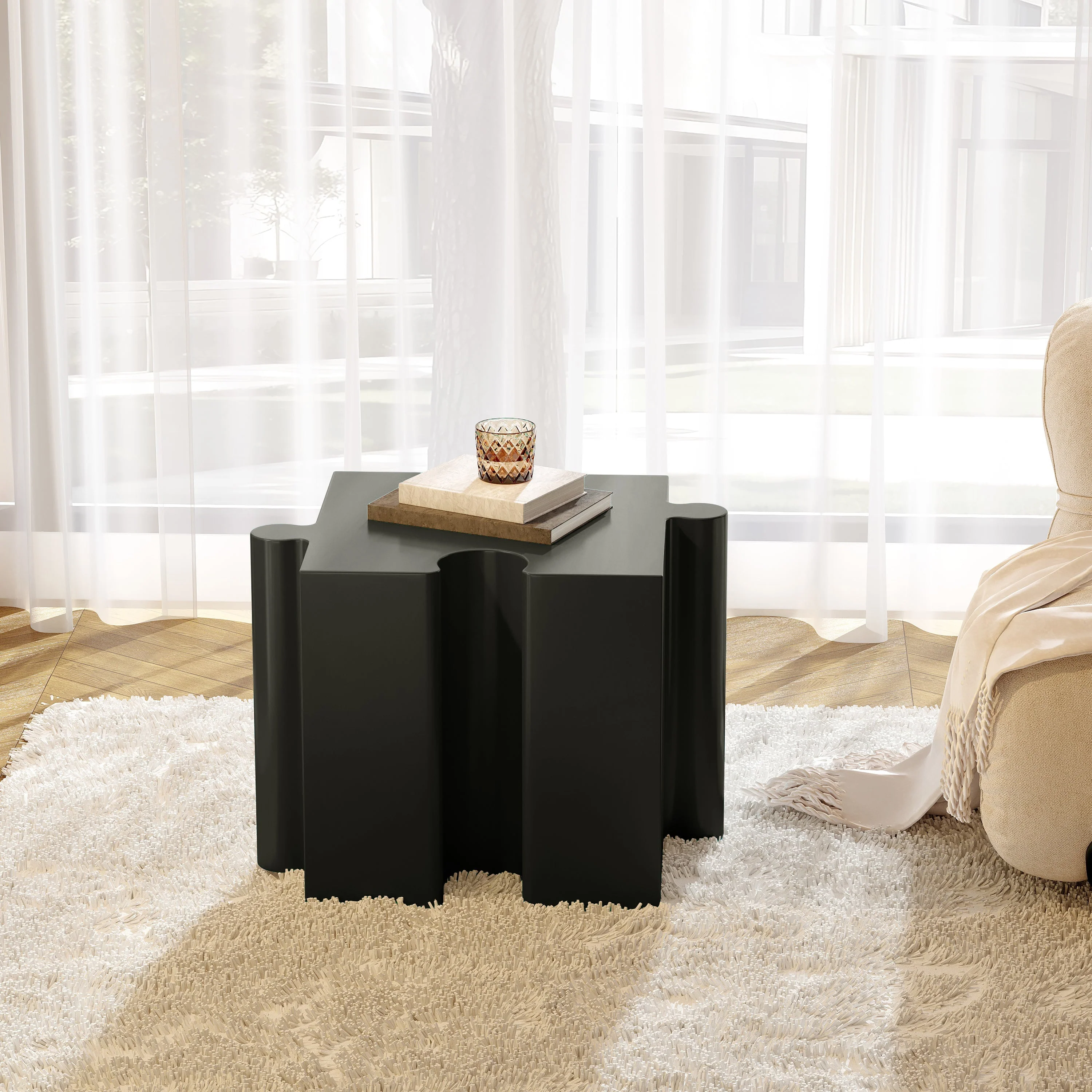 3-Piece Artistic Puzzle Table Set, Modular MGO Side Tables - Image 5