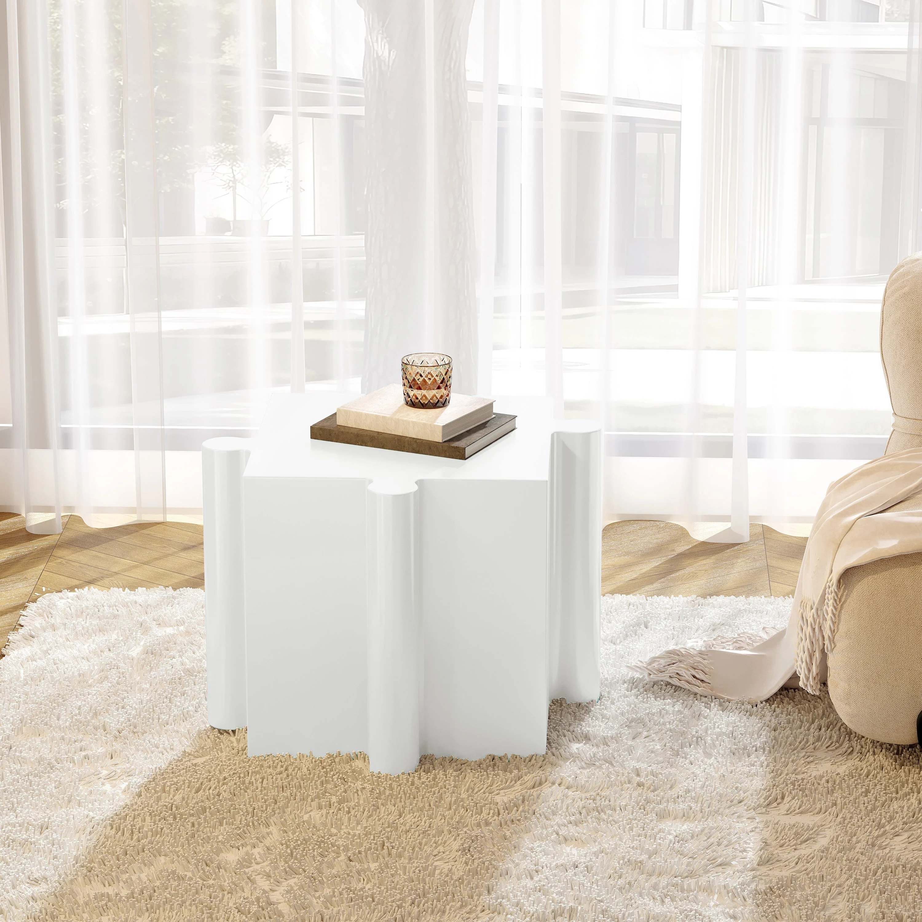 3-Piece Artistic Puzzle Table Set, Modular MGO Side Tables - Image 6