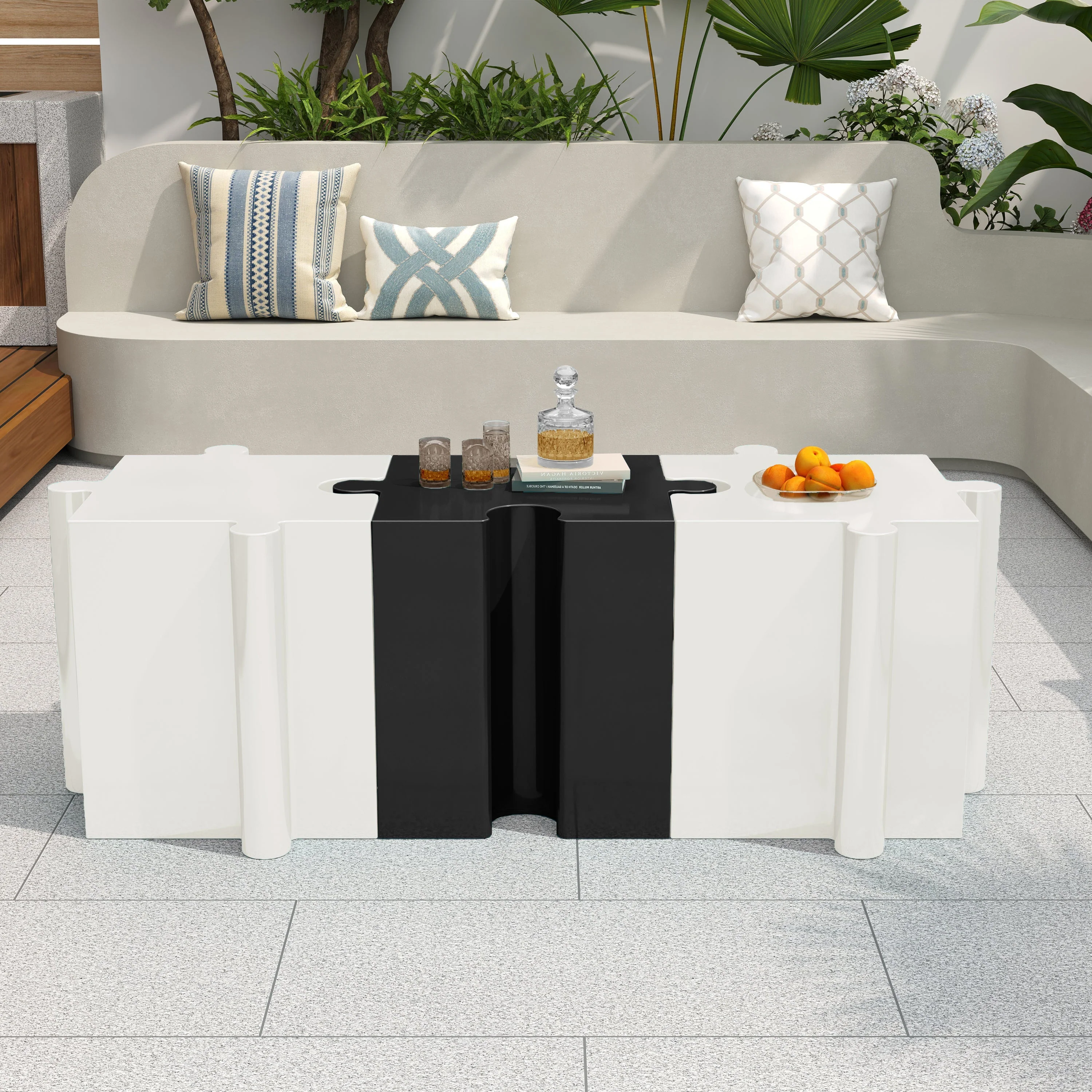 3-Piece Artistic Puzzle Table Set, Modular MGO Side Tables - Image 9