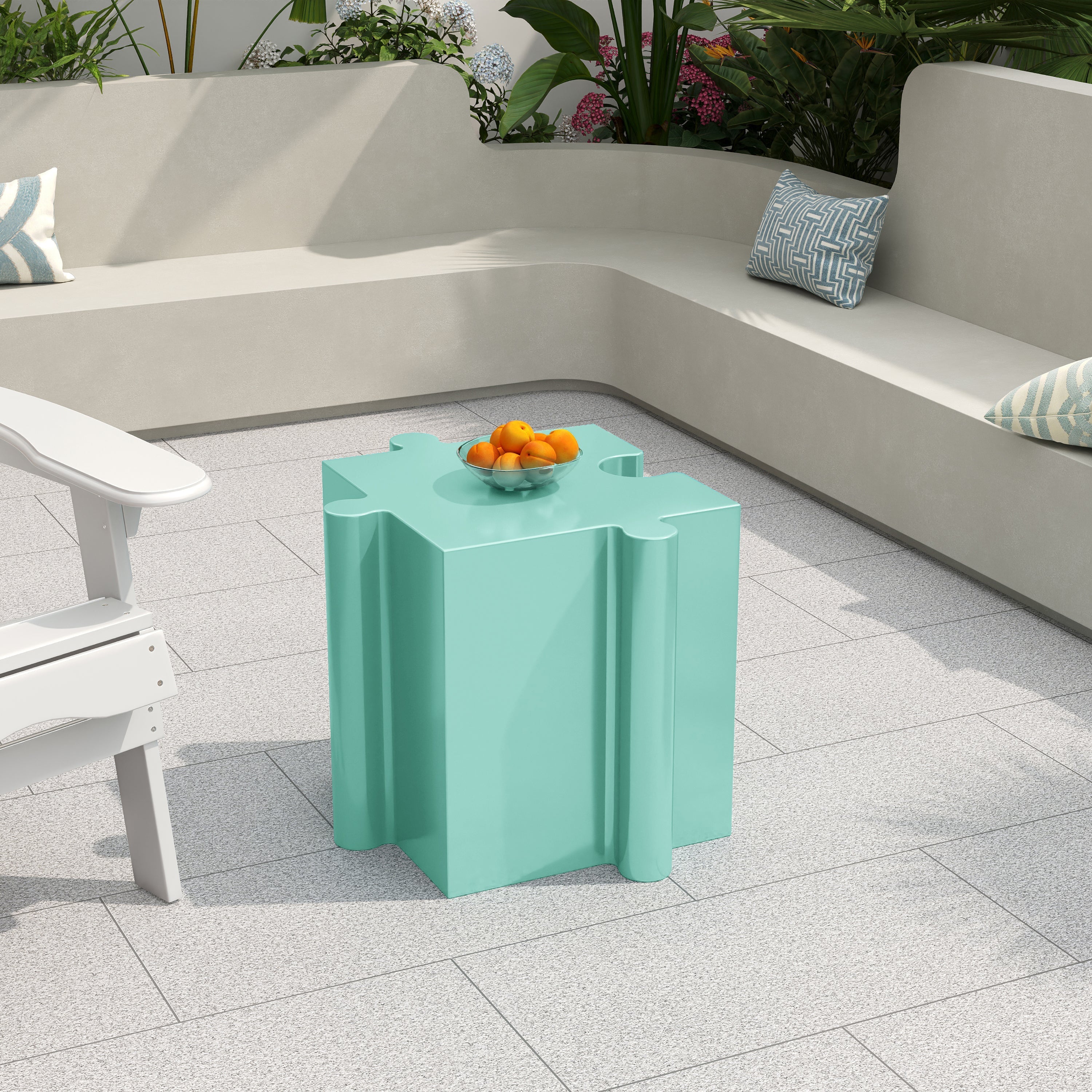 3-Piece Artistic Puzzle Table Set, Modular MGO Side Tables with Interlocking Design - Image 7